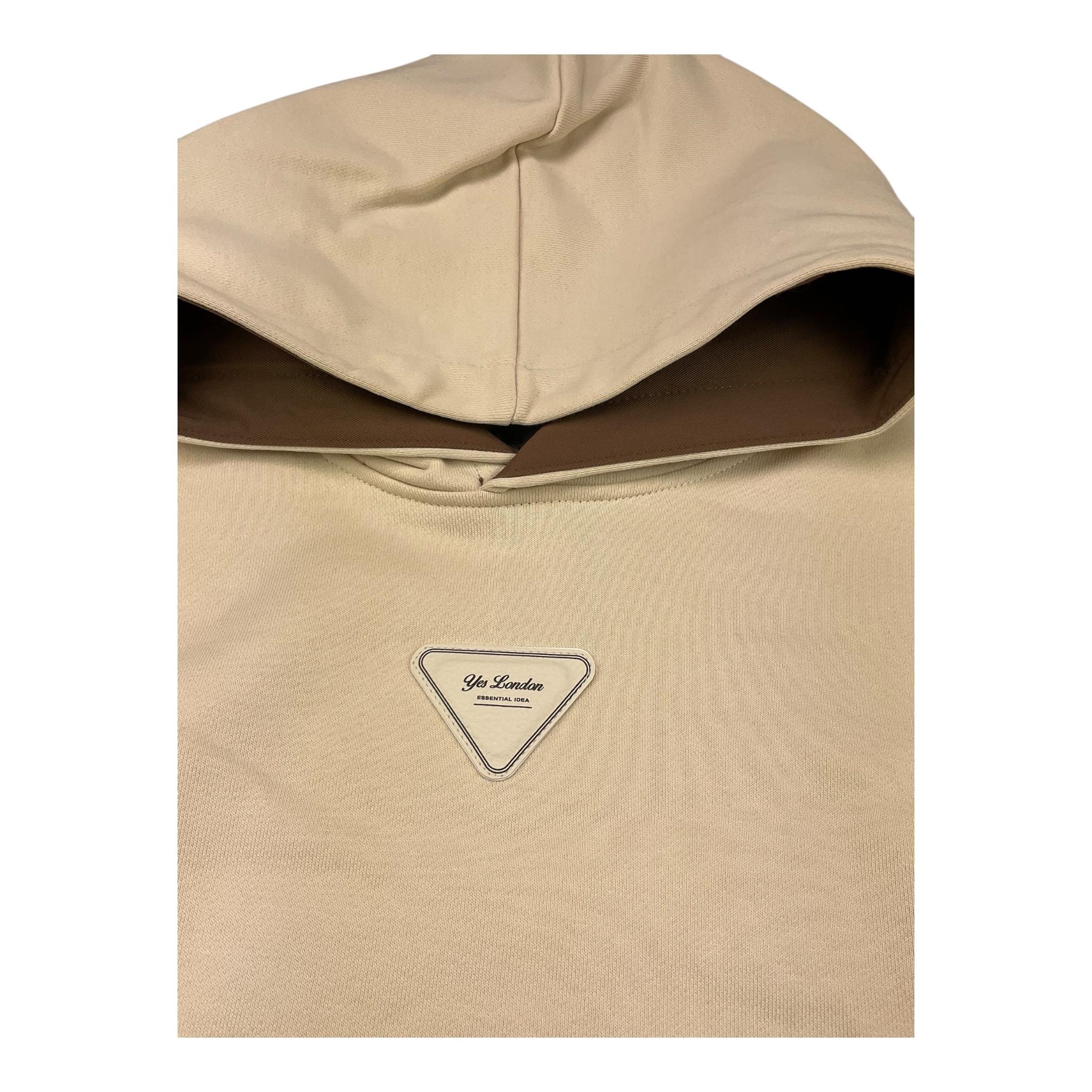 YES LONDON felpa chiusa con cappuccio tinta unita con maniche in contrasto Panna per Bambino JR5063 PANNA YES LONDON