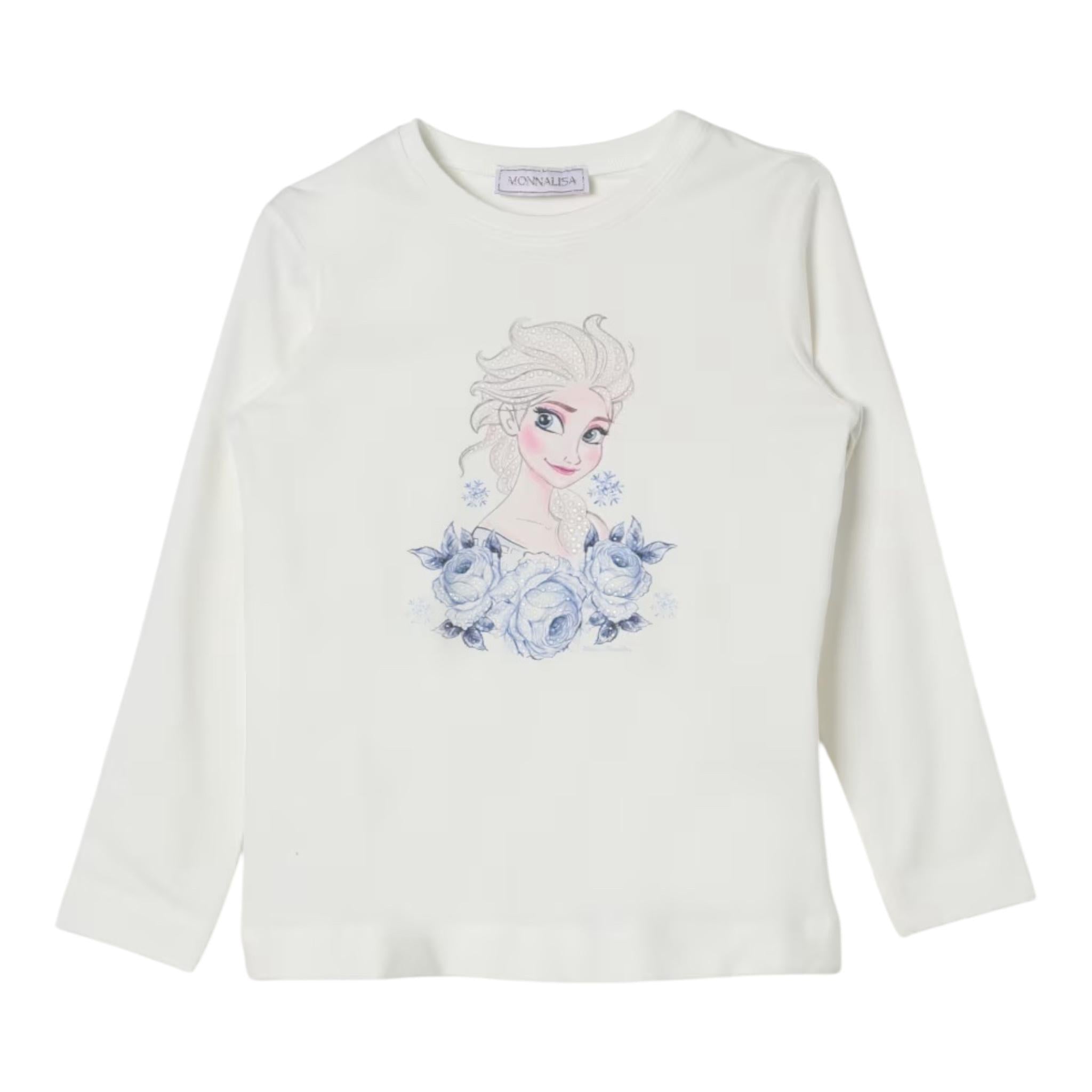 MONNALISA shirt girocollo tinta unita cn stampa frozen Bianco per Bambina 19D610 BIANCO MONNALISA