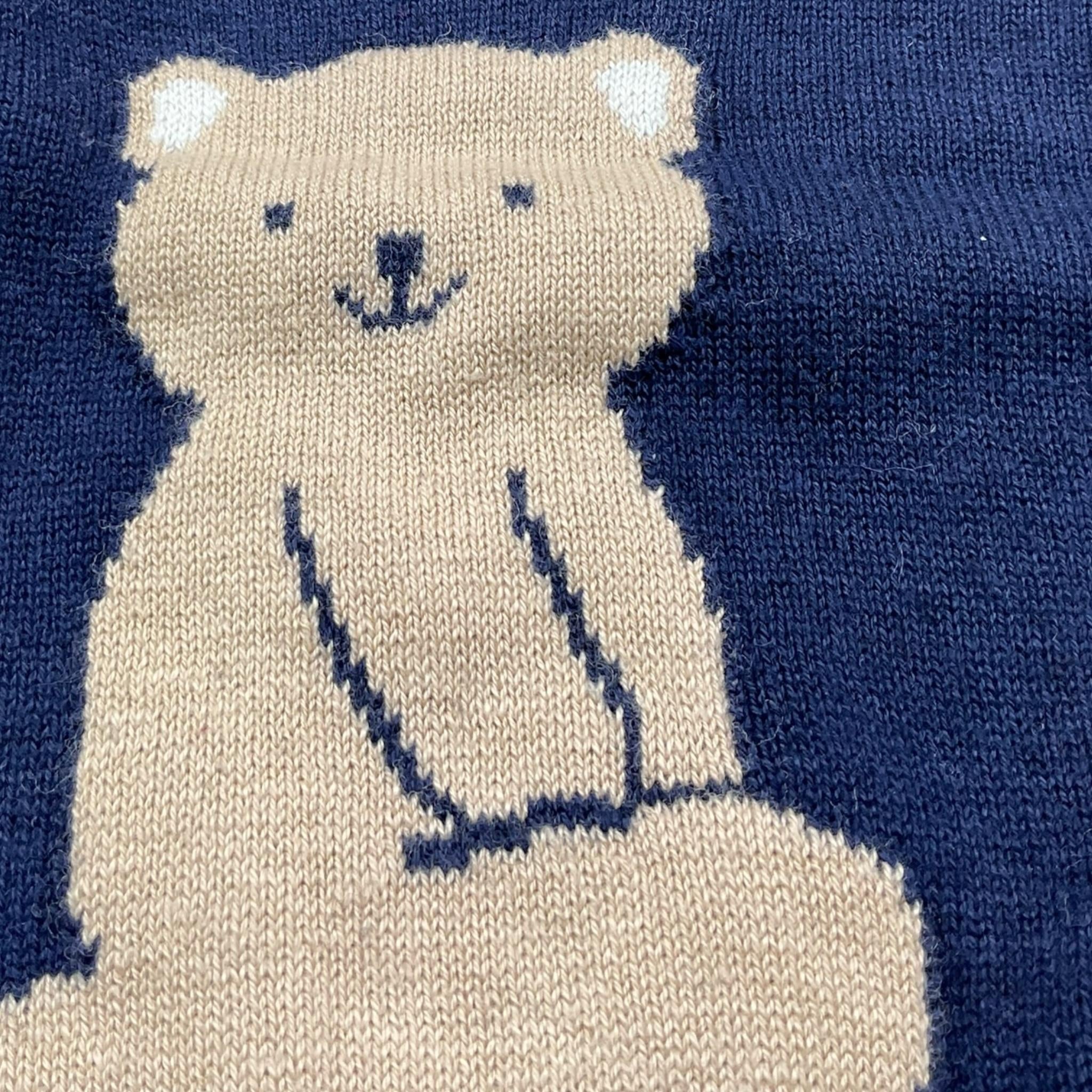 MINI BANDA maglia tinta unita girocollo con stampa Blu per Neonato 37604 BLU MINI BANDA