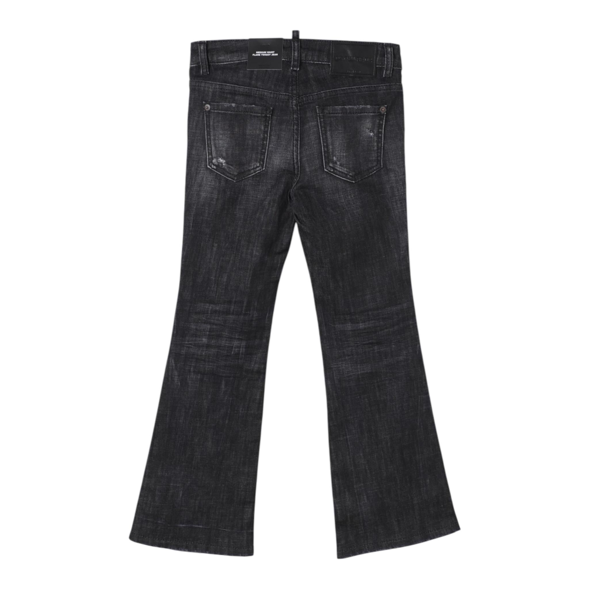 DSQUARED2 jeans tinta unita modello a zampa Nero per Bambina DQ2633 NERO DSQUARED2