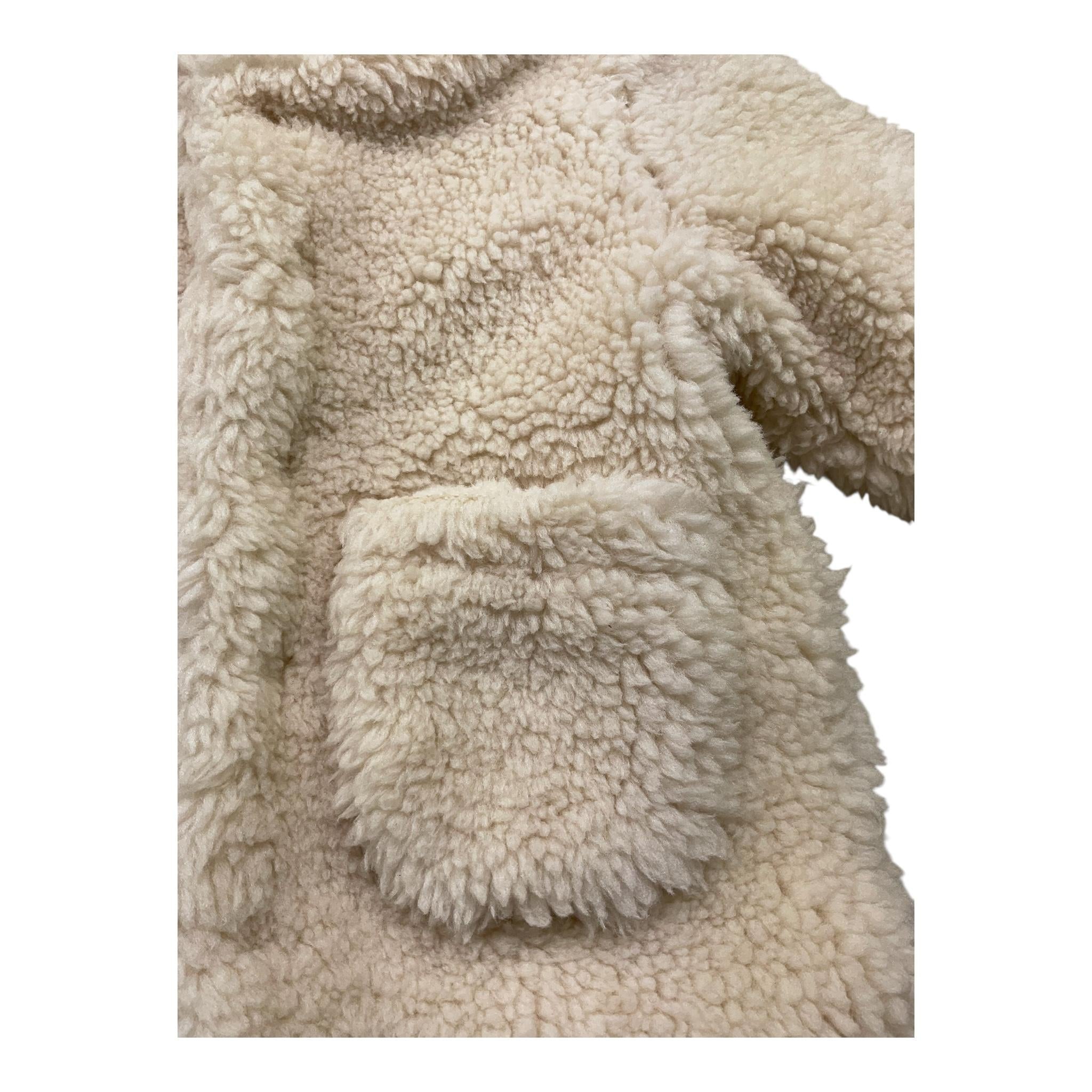 MINI BANDA cappotto tinta unita teddy con cappuccio Beige per Neonato 35762 BEIGE MINI BANDA