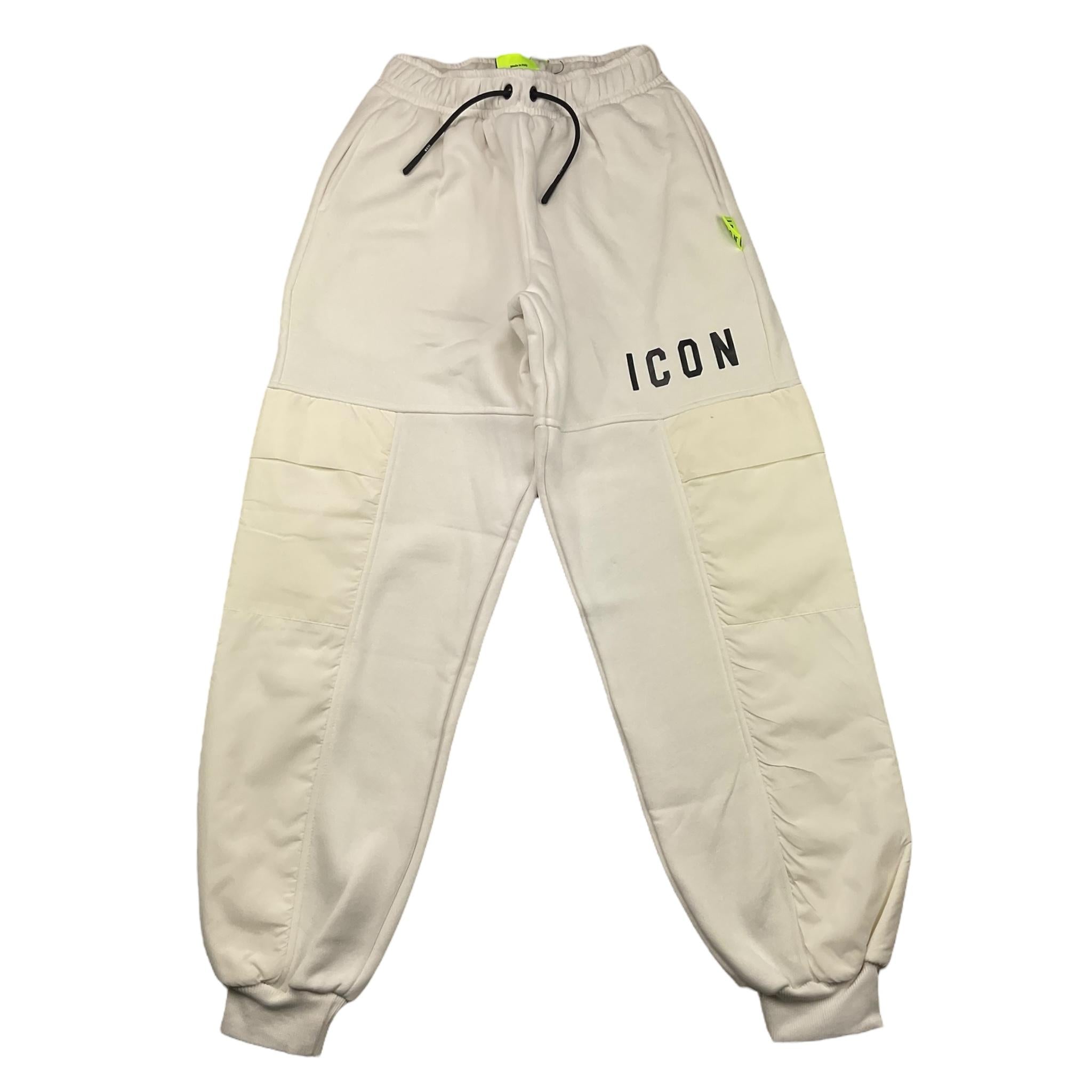 ICON pantalone tuta tinta unita con logo Bianco per Bambino IBSP00360 BIANCO ICON