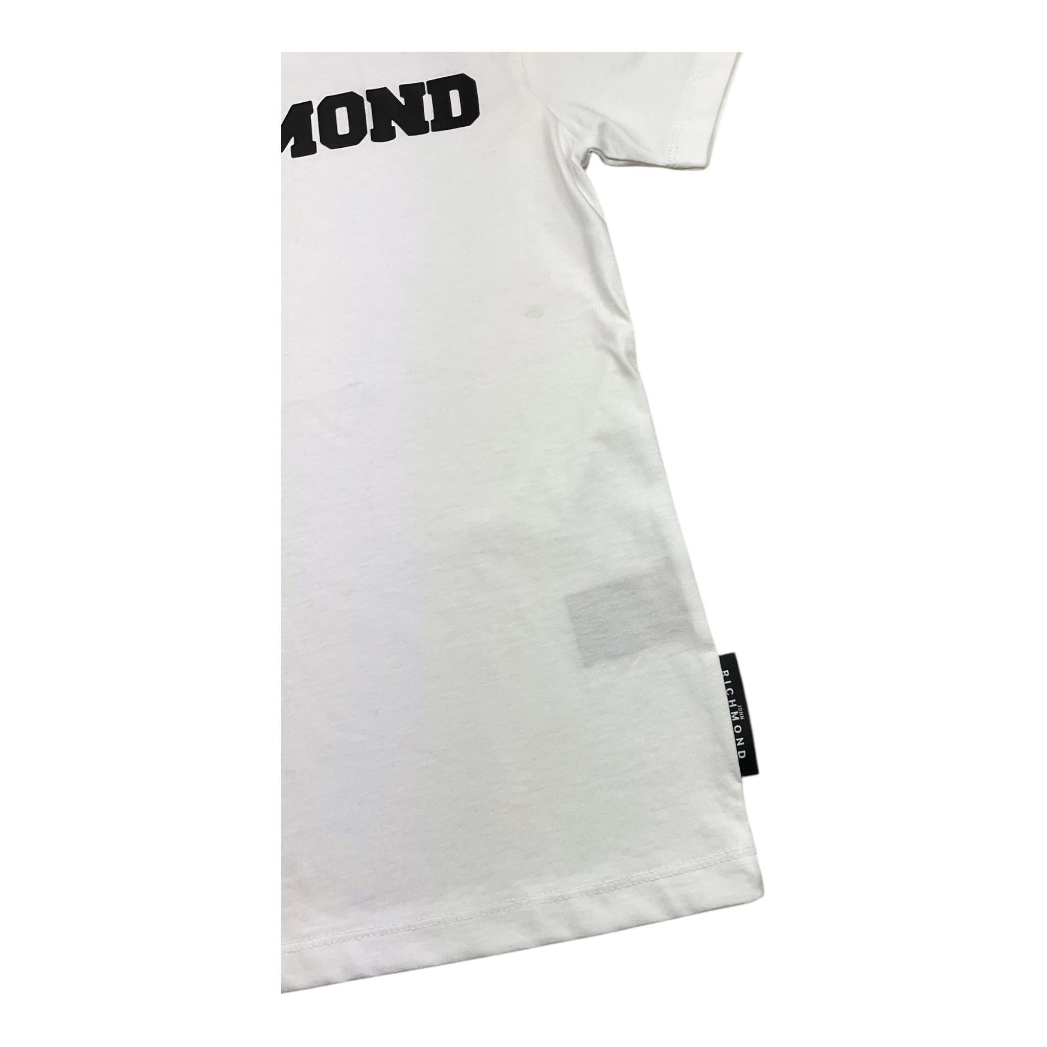 JOHN RICHMOND t-shirt girocollo tinta unita con stampa in contrasto Bianco per Bambino RBA25115TS BIANCO JOHN RICHMOND
