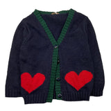 LE BEBE' cardigan tinta unita con ricamo cuori Blu per Neonata LBG6159 BLU LE BEBE'