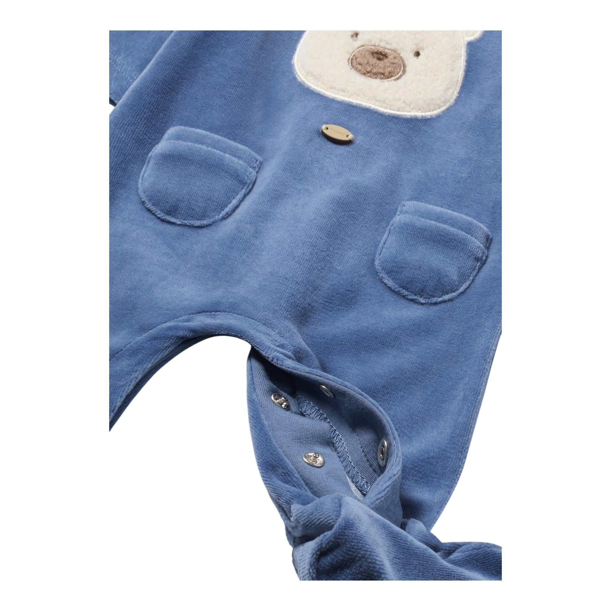MAYORAL tutina manica lunga in ciniglia tinta unita Blu per Neonato 2793 BLU MAYORAL