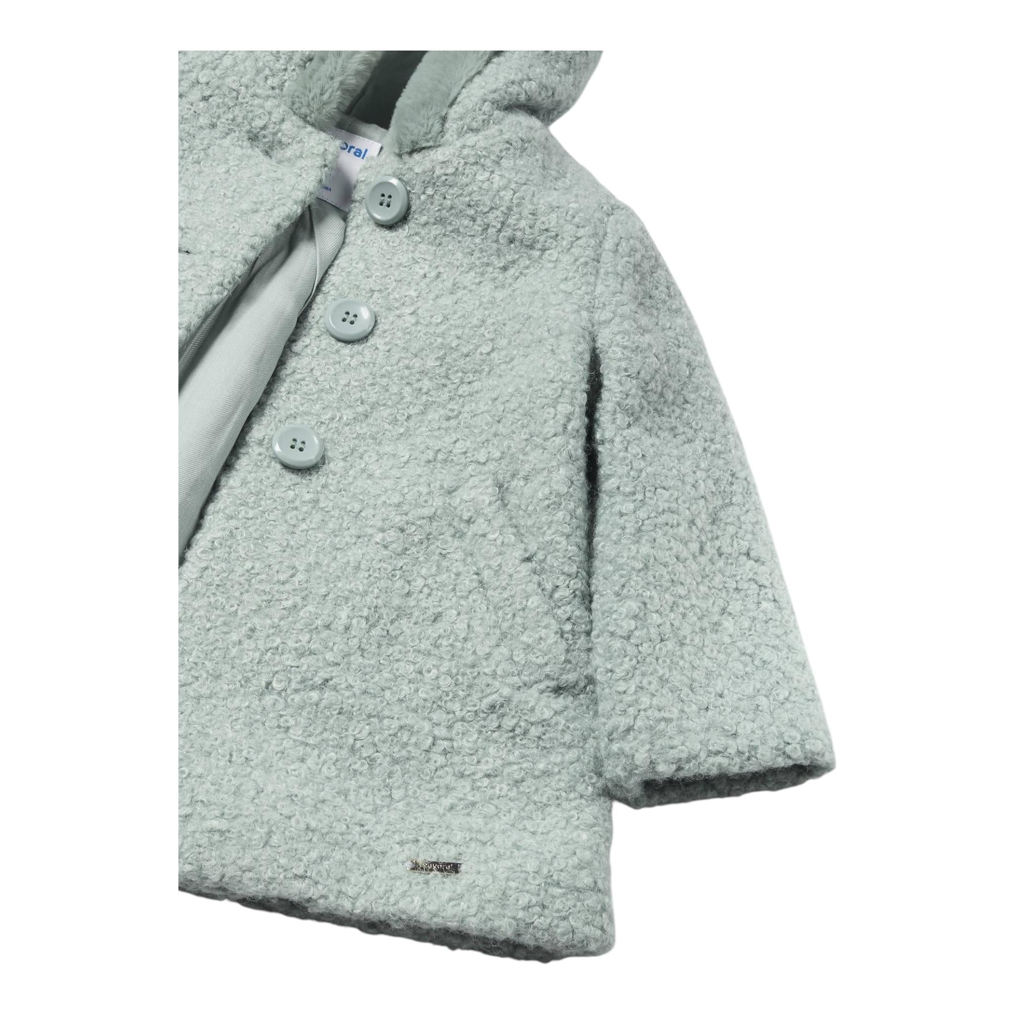 MAYORAL cappotto tinta unita modello teddy con cappuccio Verde per Neonata 2478X VERDE MAYORAL