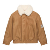 N°21 montone tinta unita con collo pelliccia Beige per Bambino N21981 BEIGE N°21