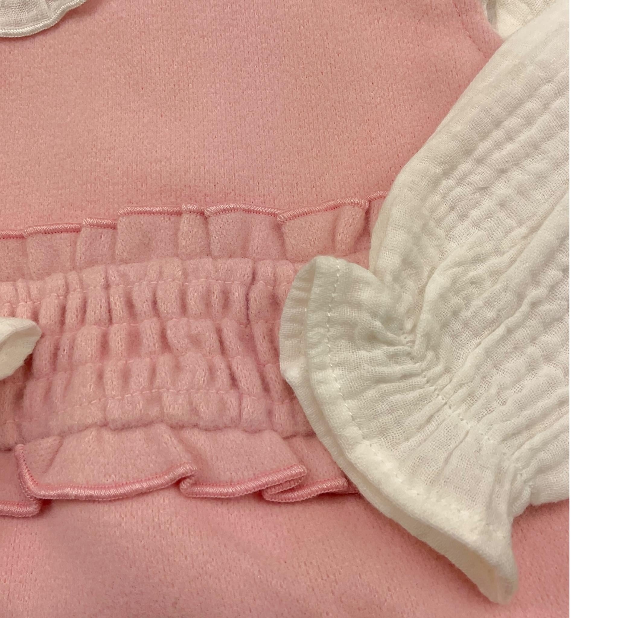 BABIDU completo 2pz camicia-pagliaccetto bicolore Bianco/rosa per Neonata 42770 BIANCO/ROSA BABIDU