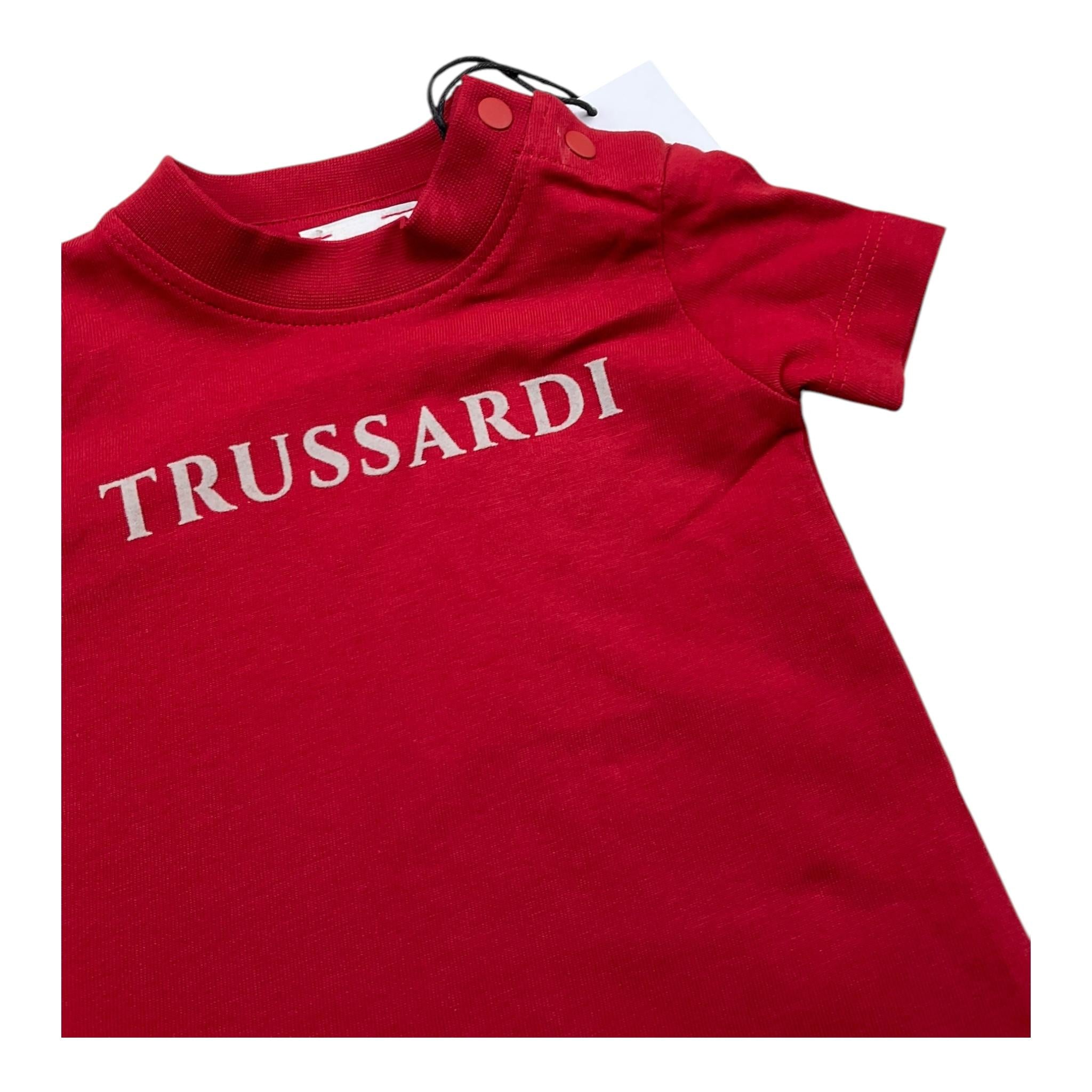 TRUSSARDI t-shirt girocollo tinta unita con stampa Rosso per Neonato TIA25014TS ROSSO TRUSSARDI