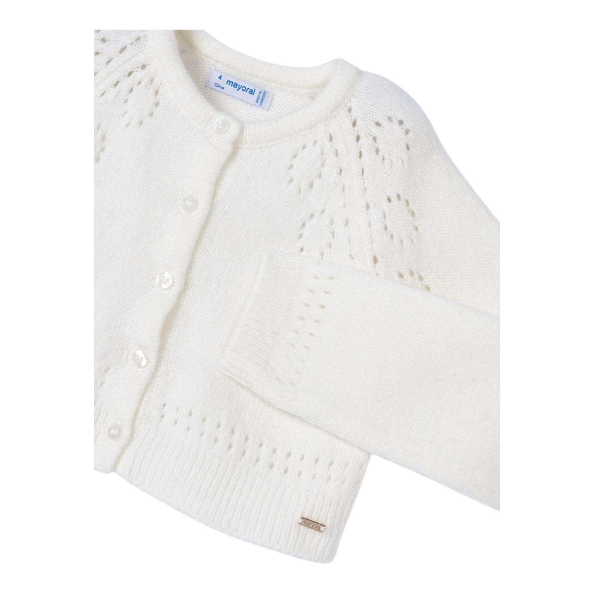 MAYORAL cardigan tinta unita traforato Panna per Bambina 4310 PANNA MAYORAL