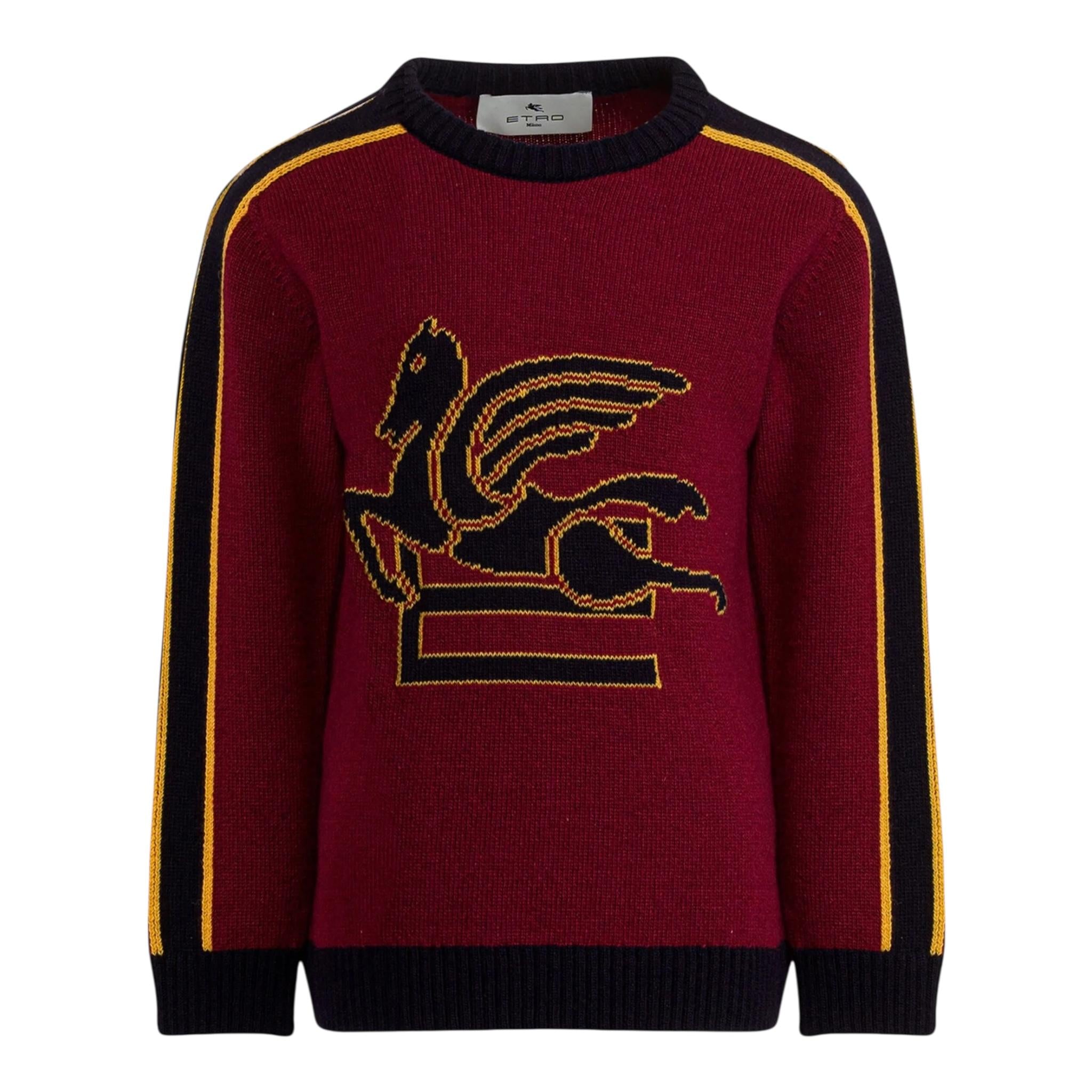 ETRO maglia girocollo tinta unita con ricami in contrasto Bordeaux per Bambino GV9P30 BORDEAUX ETRO