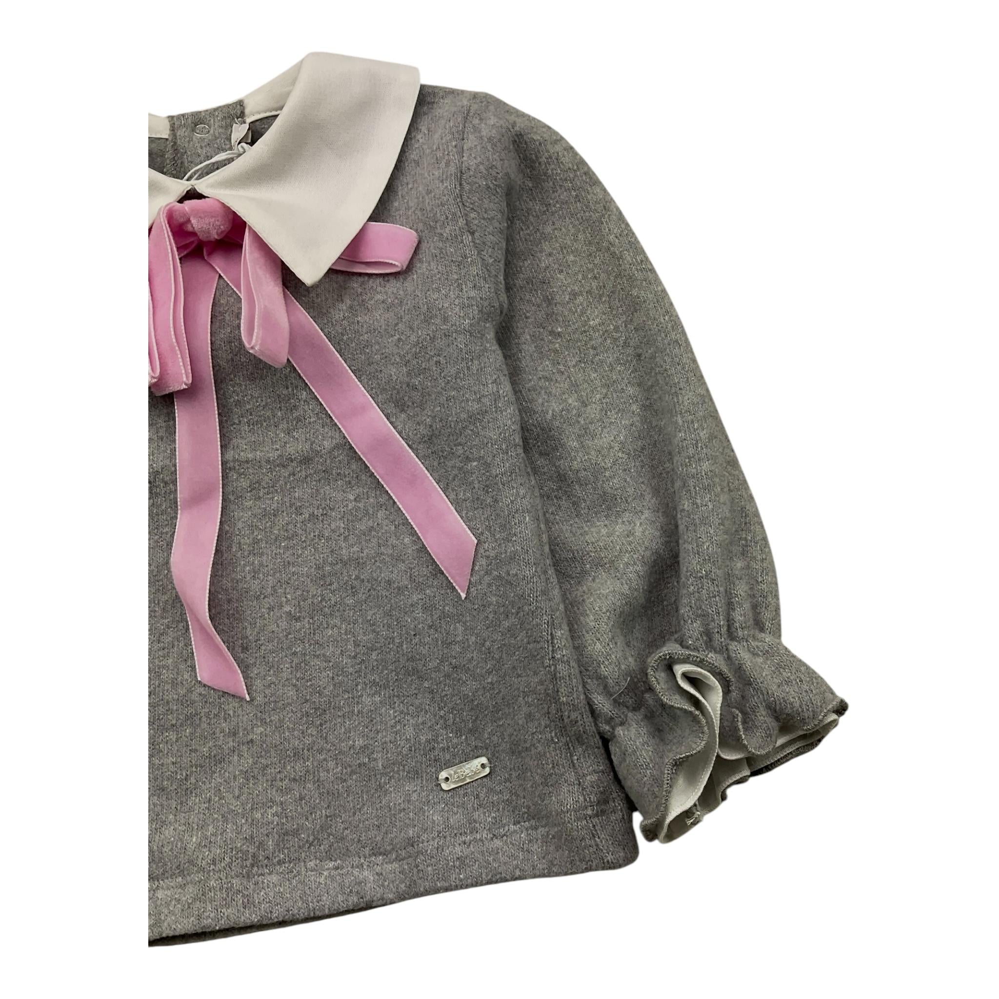 LE BEBE' maglia tinta unita cn colletto in contrasto Grigio per Neonata LBG6144 GRIGIO LE BEBE'