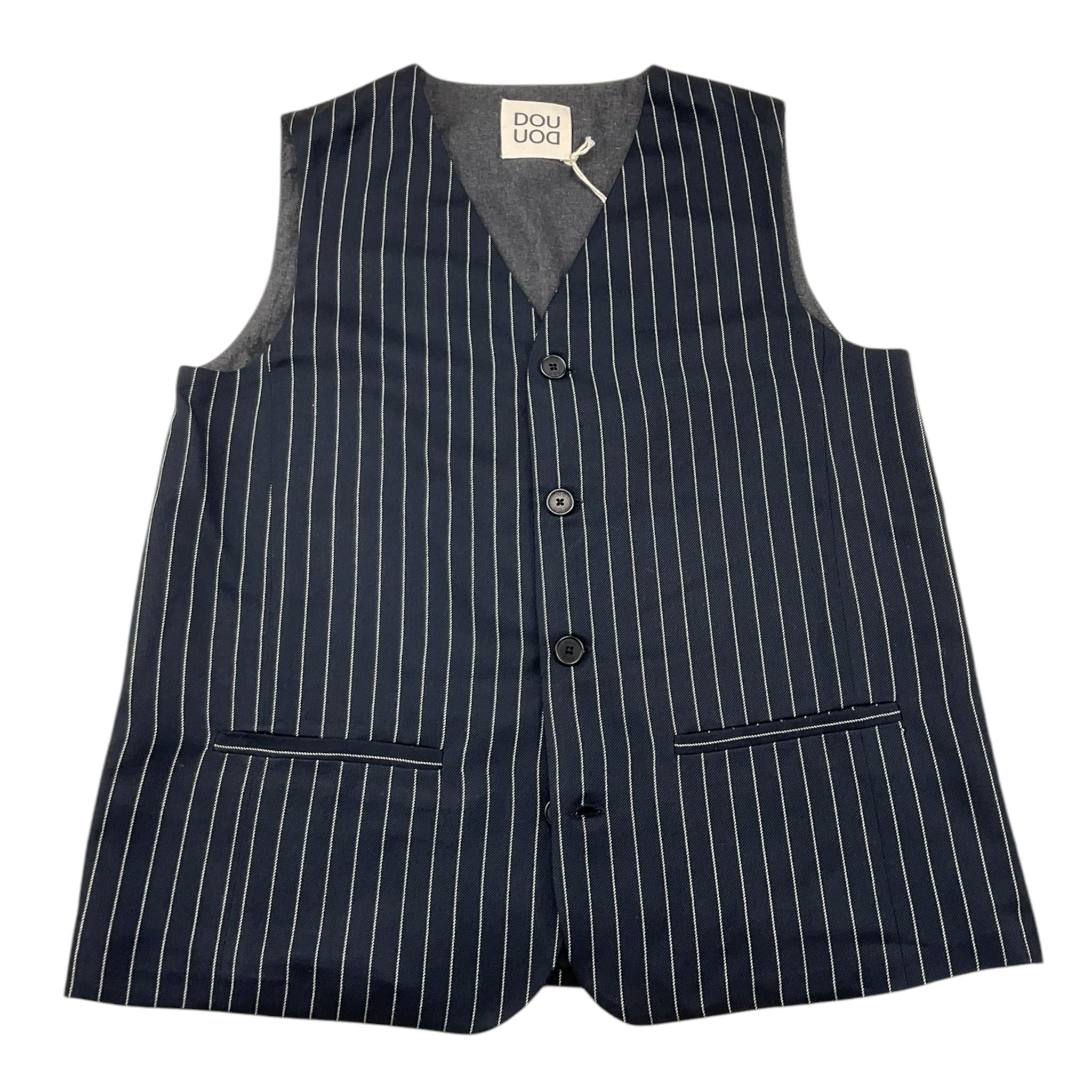 DOU DOU gilet tinta unita fantasia a irghe Blu per Bambino DV2P12 BLU DOU DOU