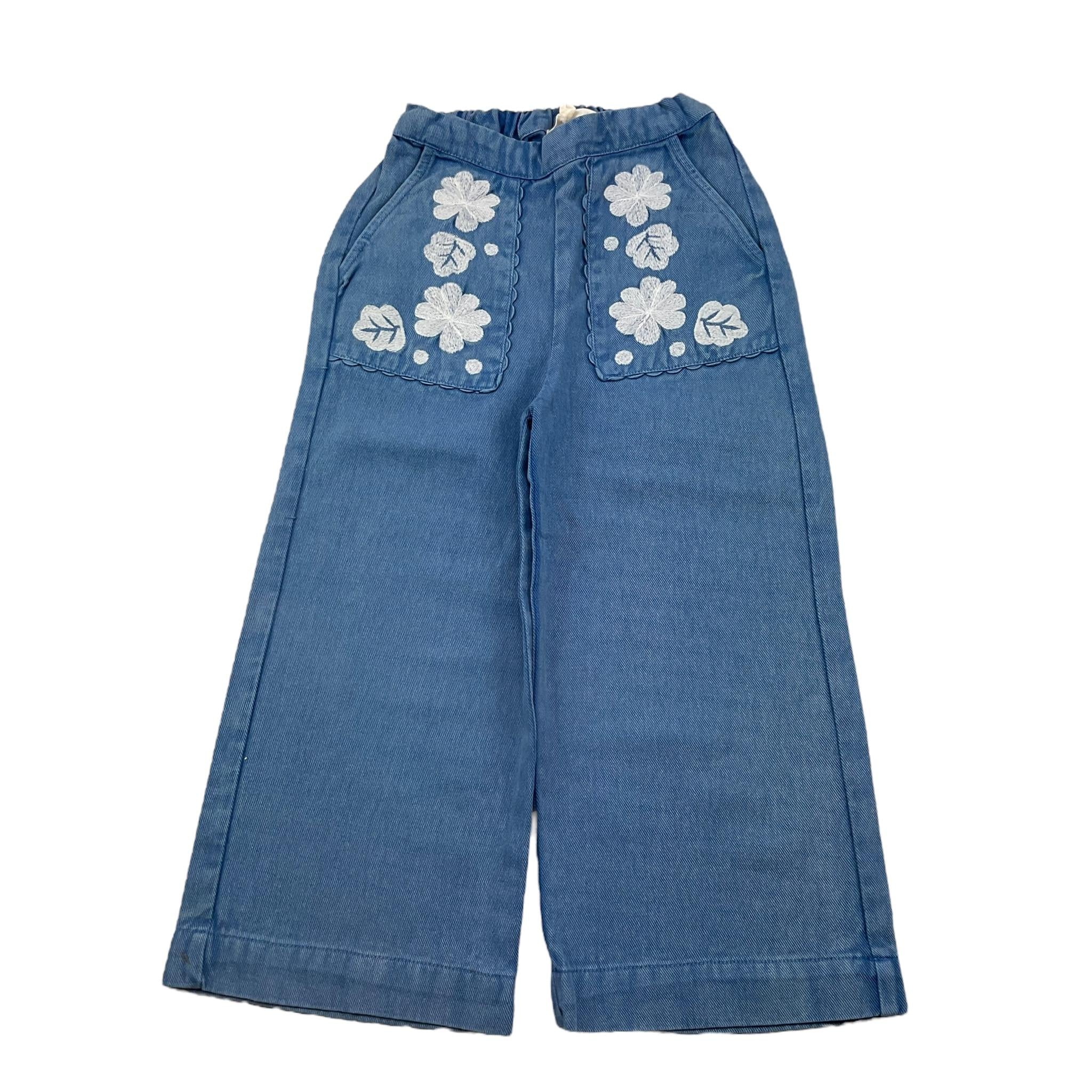 LOUISE MISHA jeans tinta unita modello a palazzo Azzurro per Bambina GRIW24 AZZURRO LOUISE MISHA