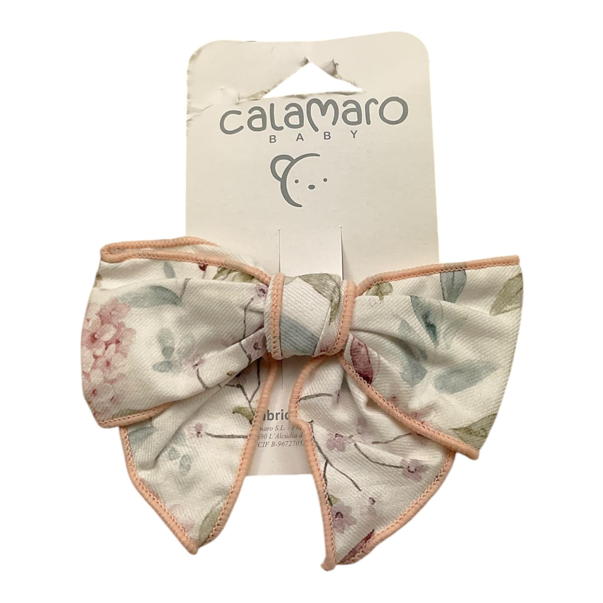 CALAMARO fermaglio tinta unita con fiocco Bianco per Neonata 77070 BIANCO CALAMARO