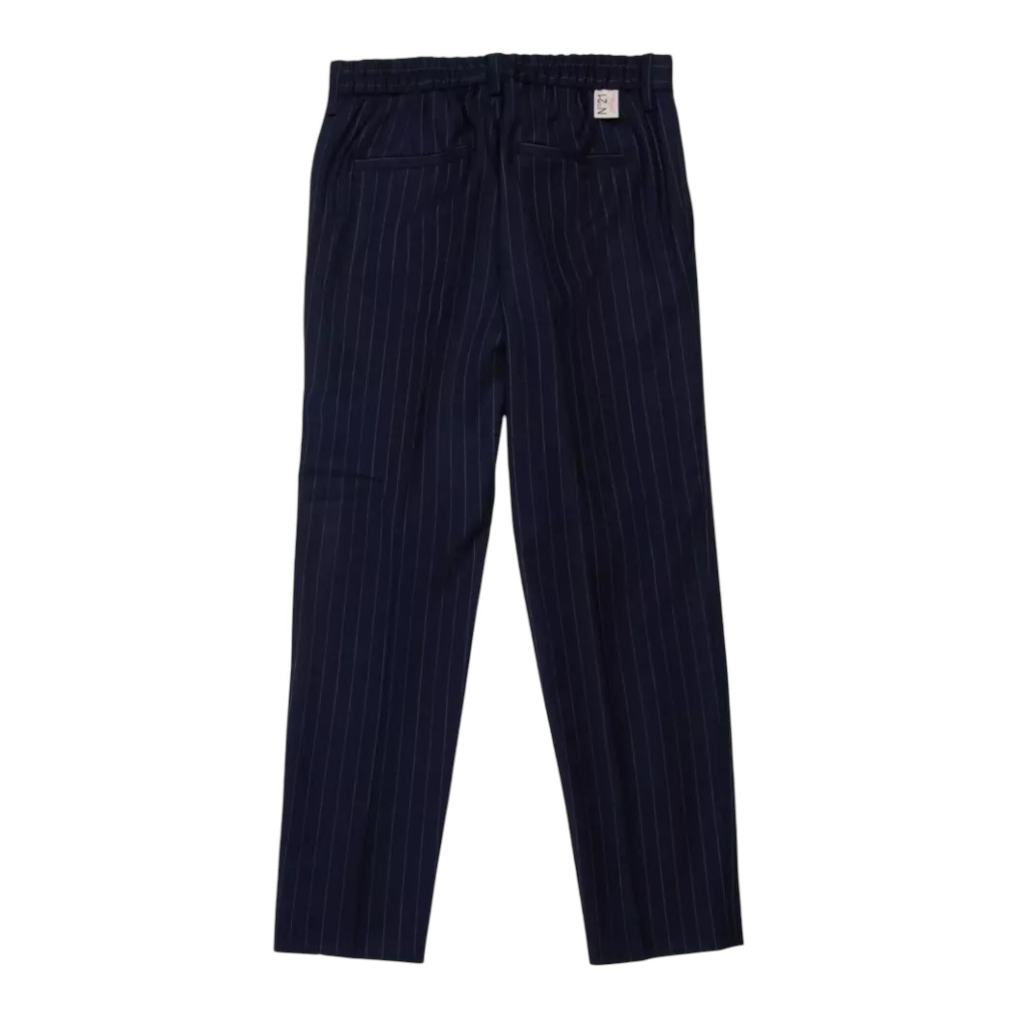 N°21 pantalone tinta unita con elastico in vita Blu per Bambino N21960 BLU N°21