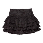 LU LU BY MISS GRANT gonna tinta unita con balze Nero per Bambina LL3044 NERO LU LU BY MISS GRANT