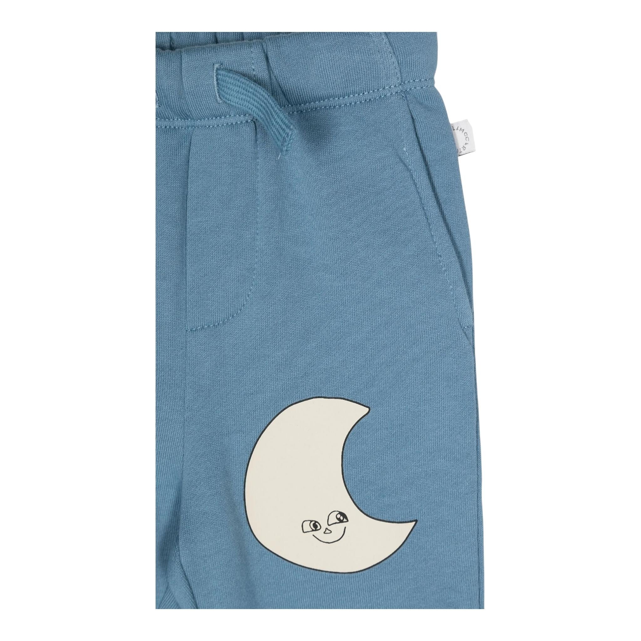 STELLA McCARTNEY pantalone tuta tinta unita con stampe in contrasto Blu per Bambino TV6520JX BLU STELLA McCARTNEY