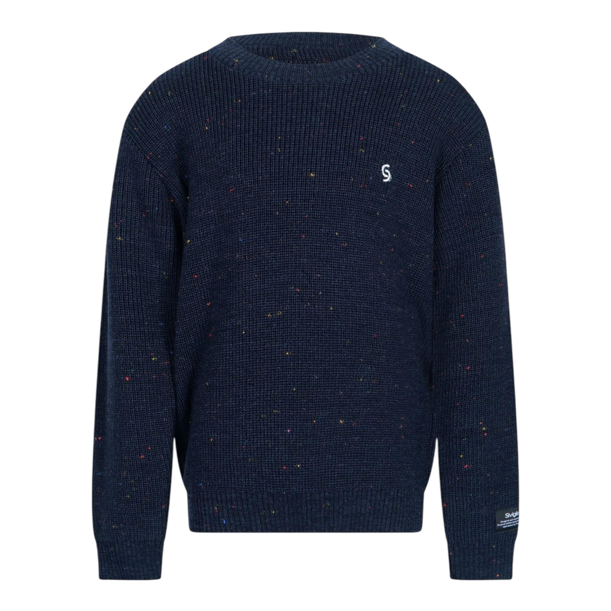 SIVIGLIA maglia tinta unita girocollo con logo Blu per Bambino SVJSW00559 BLU SIVIGLIA