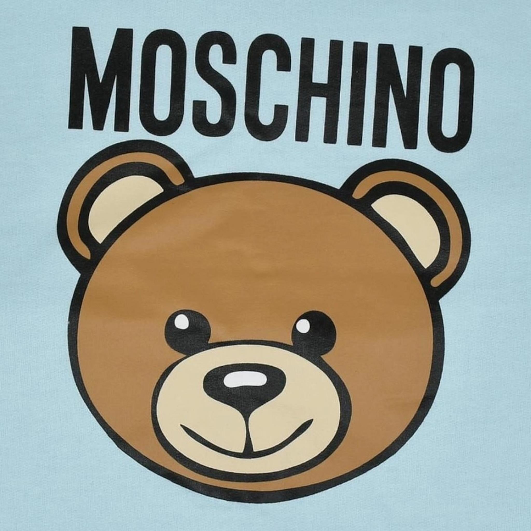 MOSCHINO coperta tinta unita con stampa logo Azzurro per Neonato MUB00G AZZURRO MOSCHINO