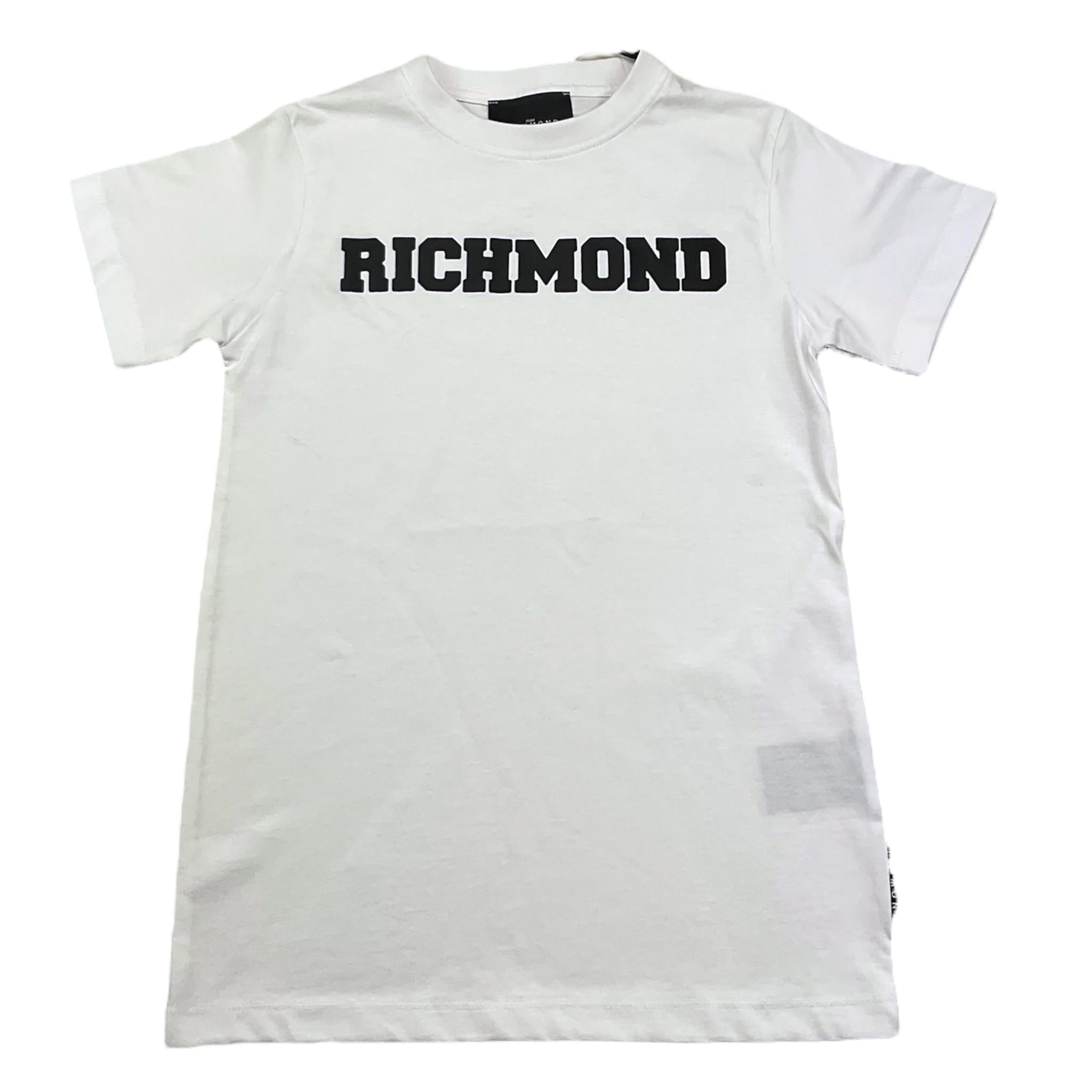 JOHN RICHMOND t-shirt girocollo tinta unita con stampa in contrasto Bianco per Bambino RBA25115TS BIANCO JOHN RICHMOND