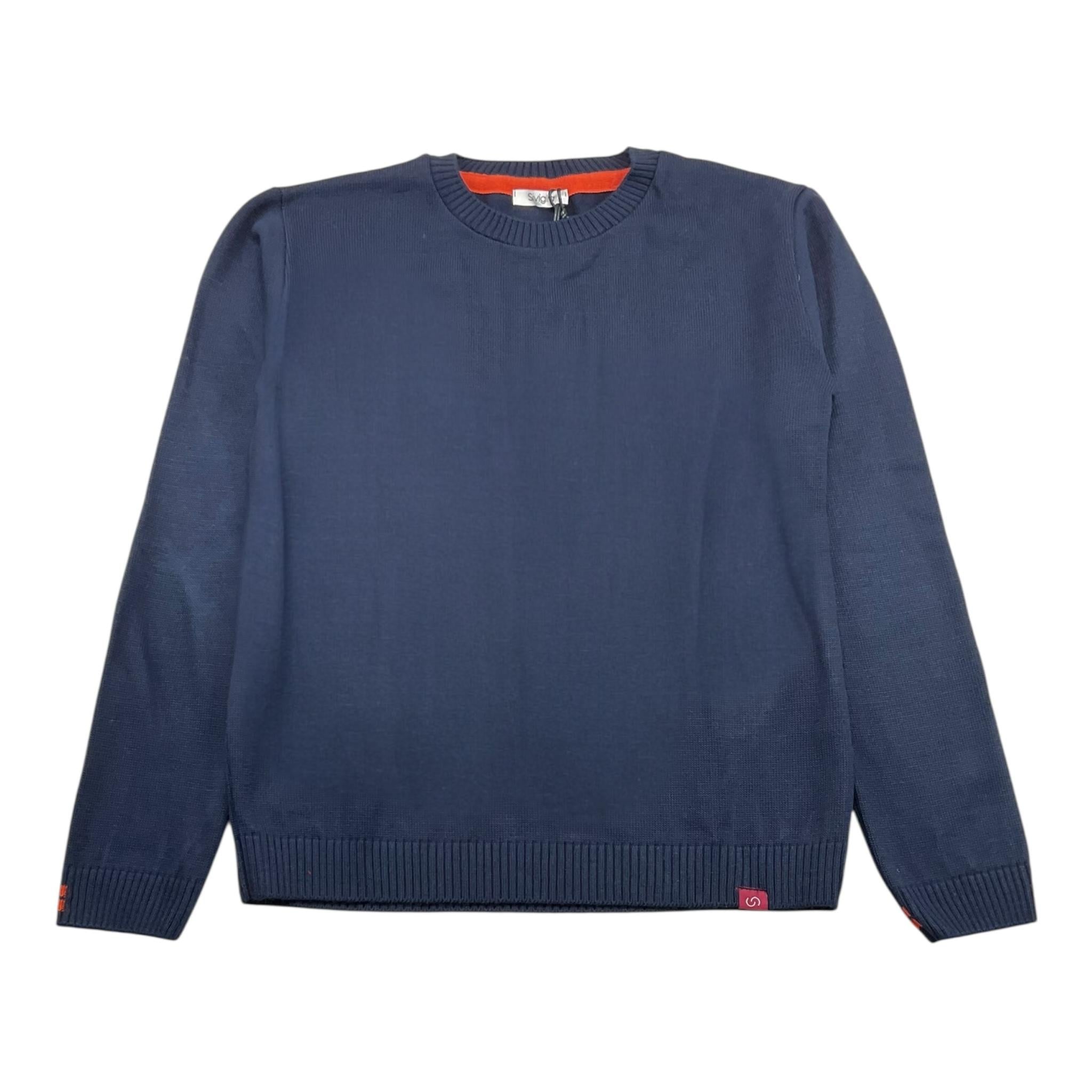 SIVIGLIA maglia girocollo tinta unita con logo Blu notte per Bambino SVJSW16057 BLU NOTTE SIVIGLIA