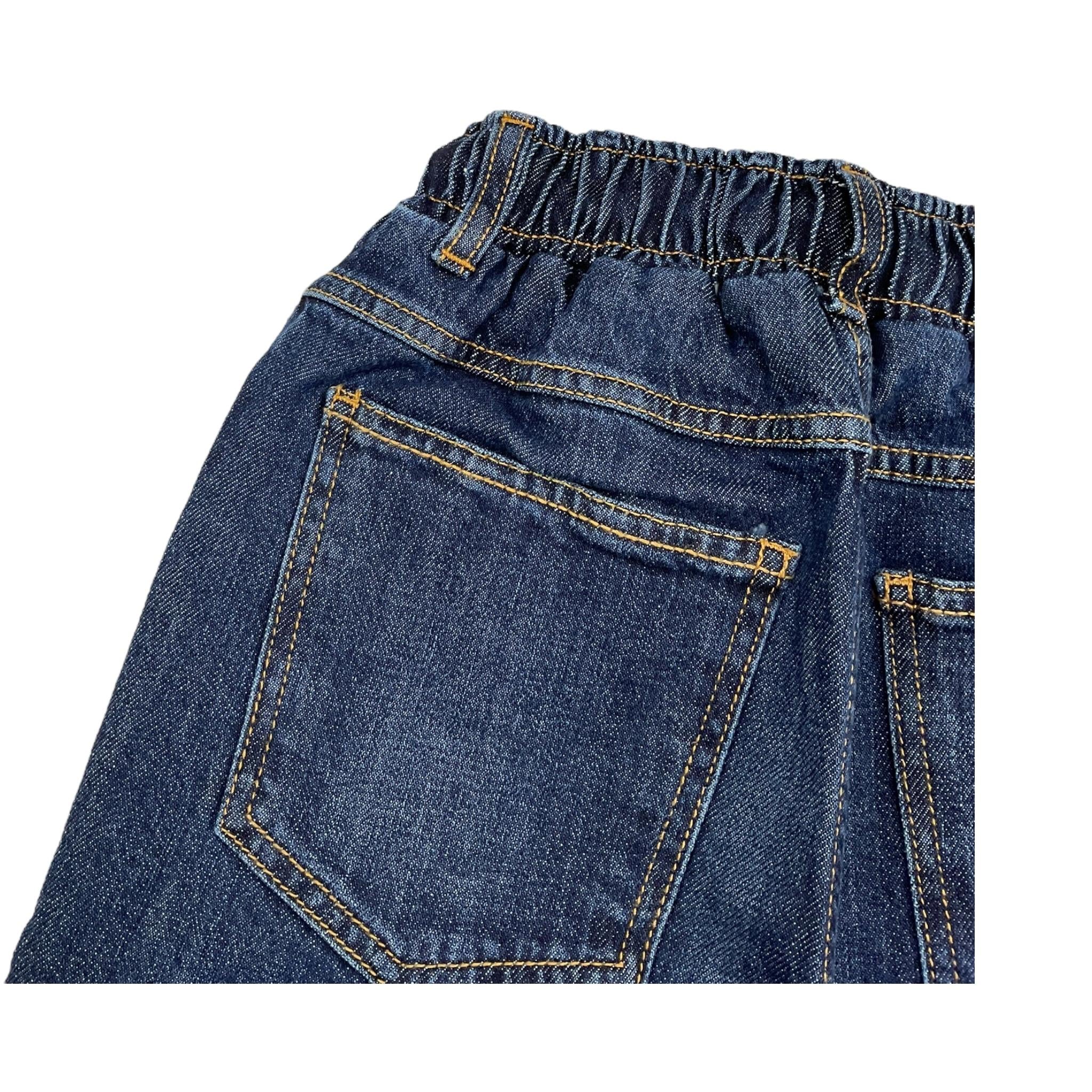 NEVER TOO jeans tinta unita con elastico in vita Blu per Bambino NT2162B BLU NEVER TOO