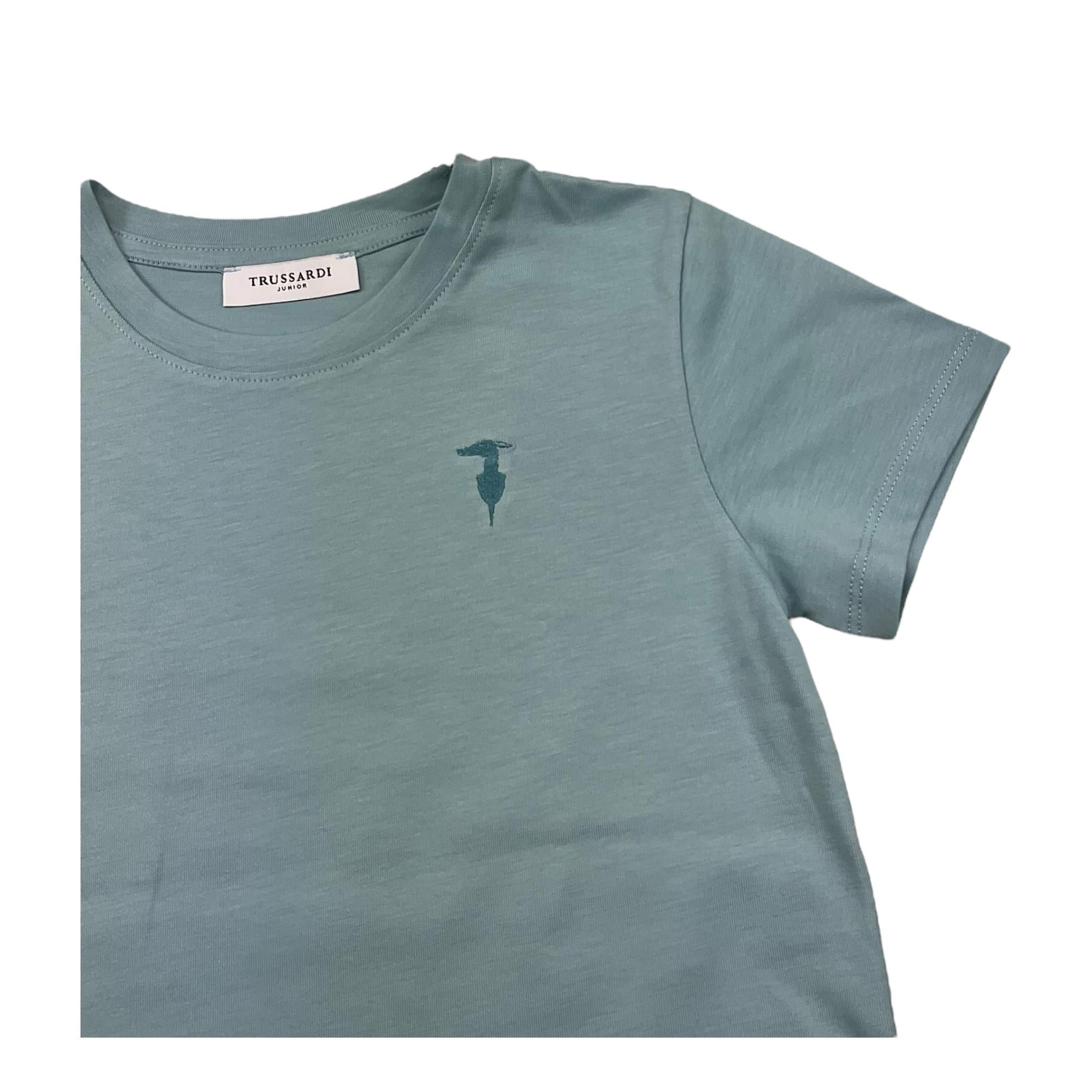 TRUSSARDI t-shirt girocollo tinta unita Azzurro per Bambino TGA25039 AZZURRO TRUSSARDI
