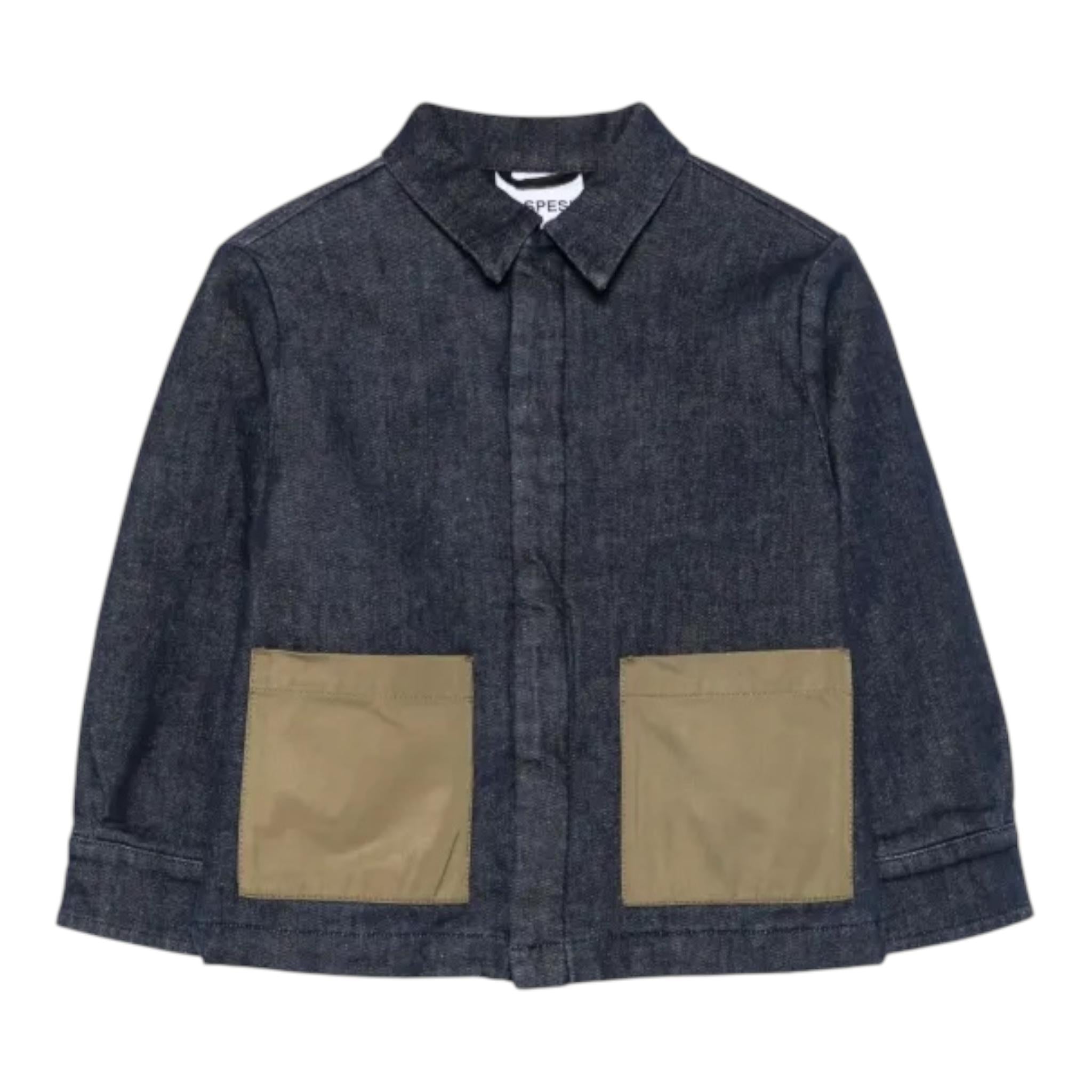 ASPESI giacca in denim tinta unita con bottoni Blu per Bambino F24046GMJ0046 BLU ASPESI
