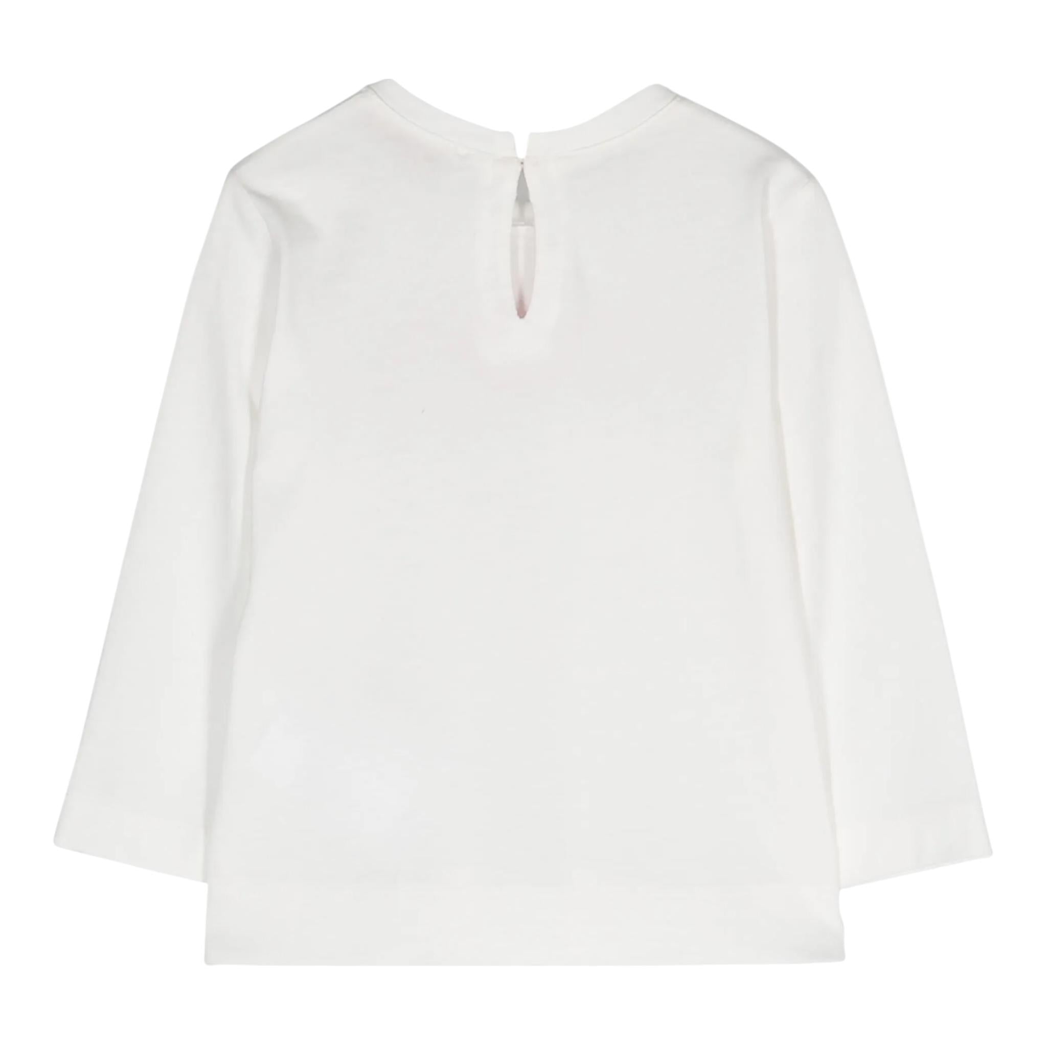 MONNALISA shirt girocollo tinta unita con applicazioni Bianco per Neonata 39D601 BIANCO MONNALISA