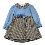 AMBARABA' abito manica lunga bicolore  Azzurro per Bambina FF38025 AZZURRO AMBARABA'