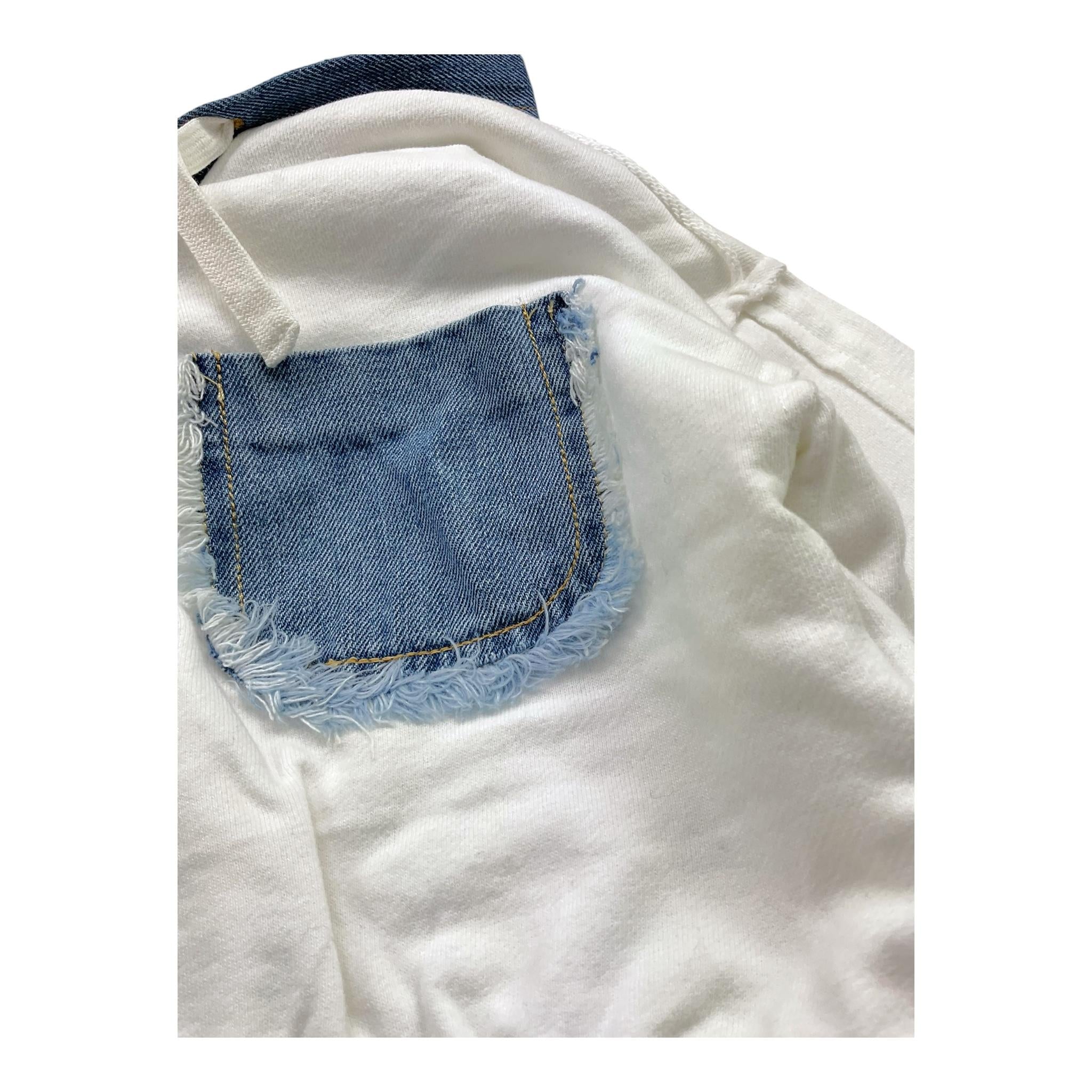 TO be too felpa bicolore con zip e cappuccio Bianco/azzurro per Bambina TSJS24W434 BIANCO/AZZURRO TO be too