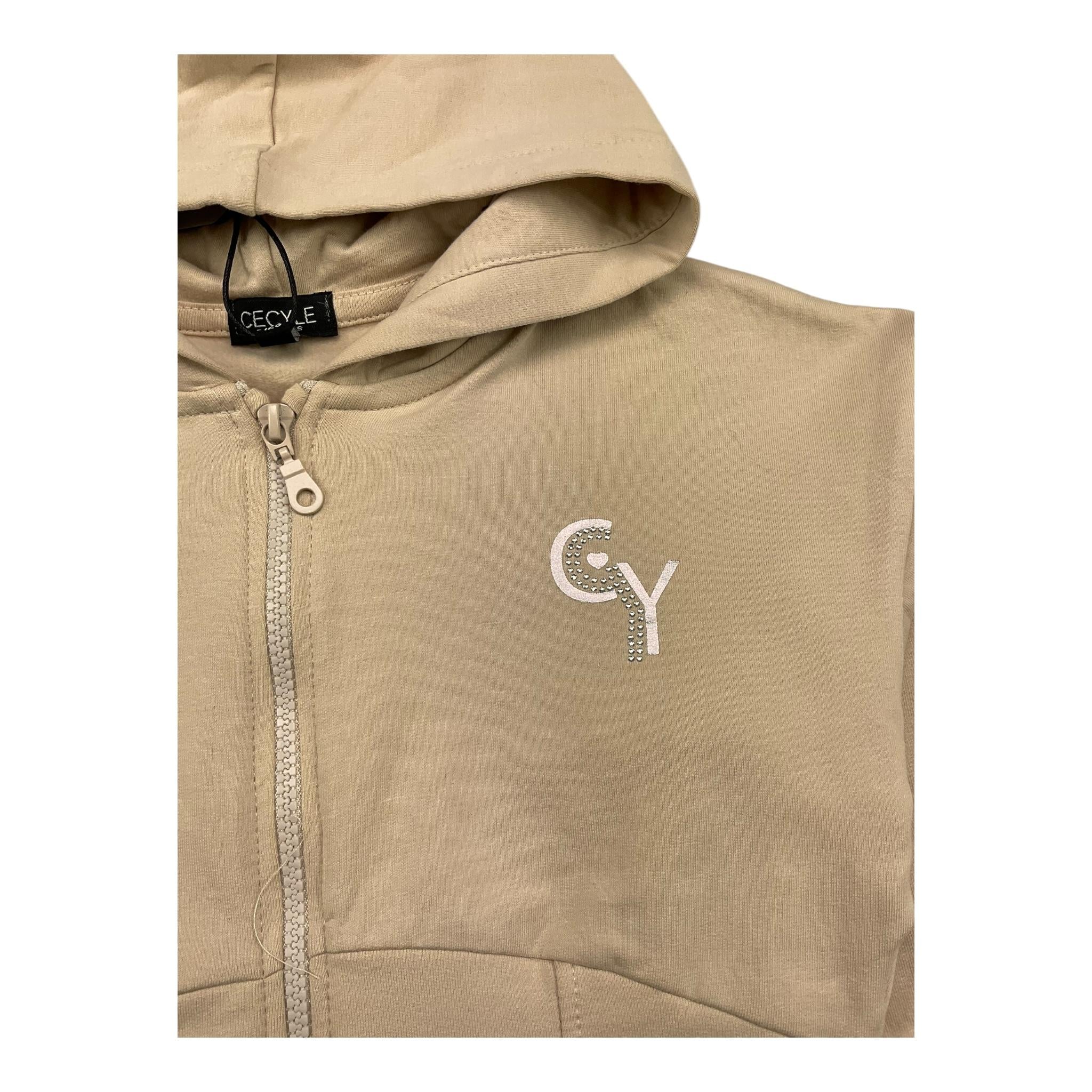 YOURS felpa con zip e cappuccio tinta unita Beige per Bambina BY1861 BEIGE YOURS