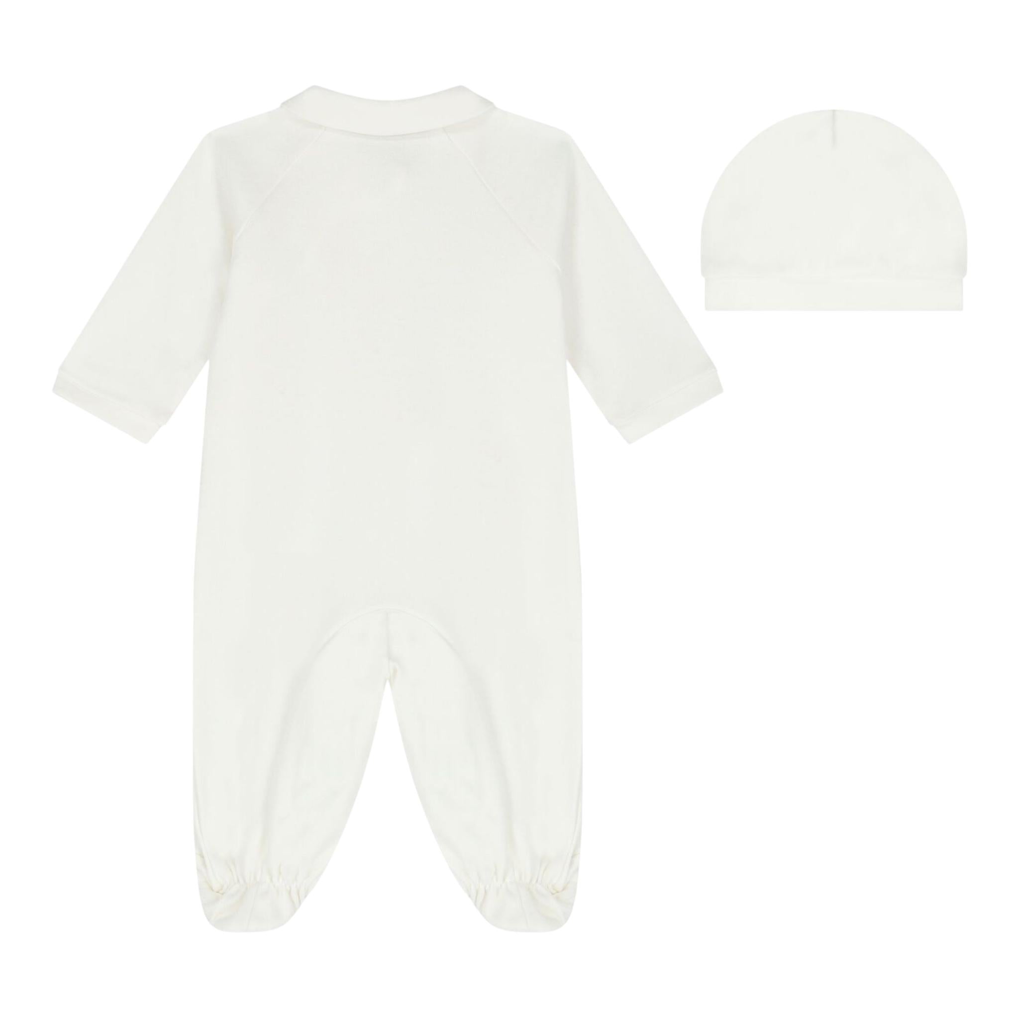 MONNALISA set tutina tinta unita con stampa-cappello Bianco per Neonata 35D502 BIANCO MONNALISA