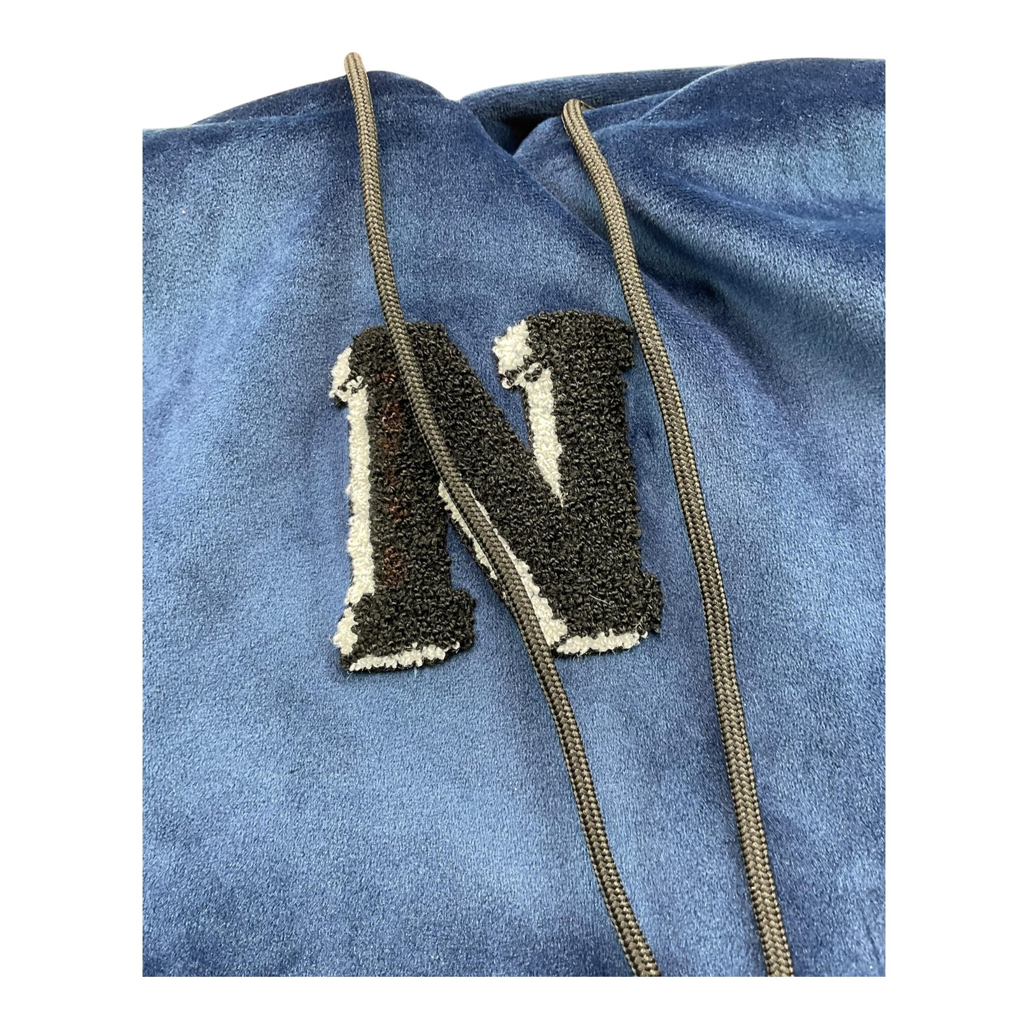 NEVER TOO felpa tinta unita in velluto con cappuccio Blu per Bambino NT2087R BLU NEVER TOO