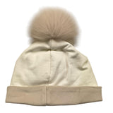 MARLU' cappello tinta unita con pon pon e ricamo Bianco per Neonata IG1073 BIANCO MARLU'