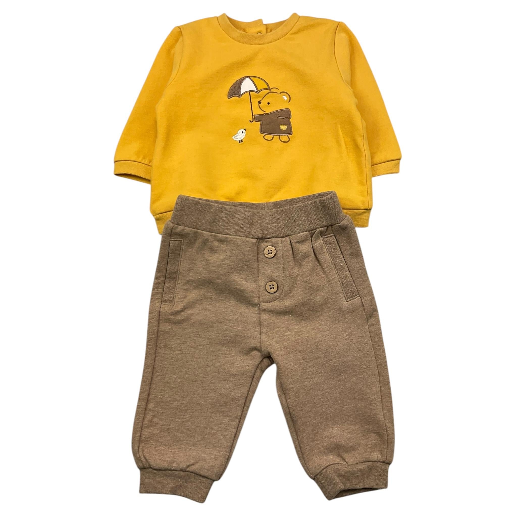 MAYORAL completo 2 pezzi felpa-pantalone bicolore Giallo/beige per Neonato 2623 GIALLO/BEIGE MAYORAL
