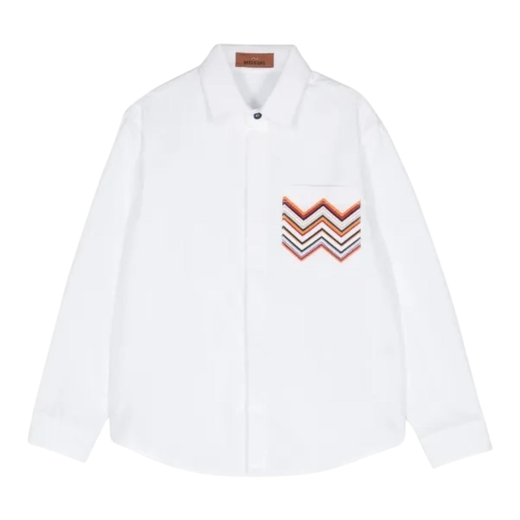 MISSONI camicia manica lunga tinta unita con taschino Panna per Bambino MV5P20 PANNA MISSONI
