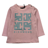 JOHN RICHMOND shirt girocollo tinta unita con stampa in contrasto Rosa per Neonata RIA25088TS ROSA JOHN RICHMOND