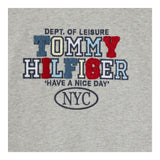 TOMMY HILFIGER felpa girocollo tinta unita con stampa Grigio per Bambino KB0KB090599 GRIGIO TOMMY HILFIGER