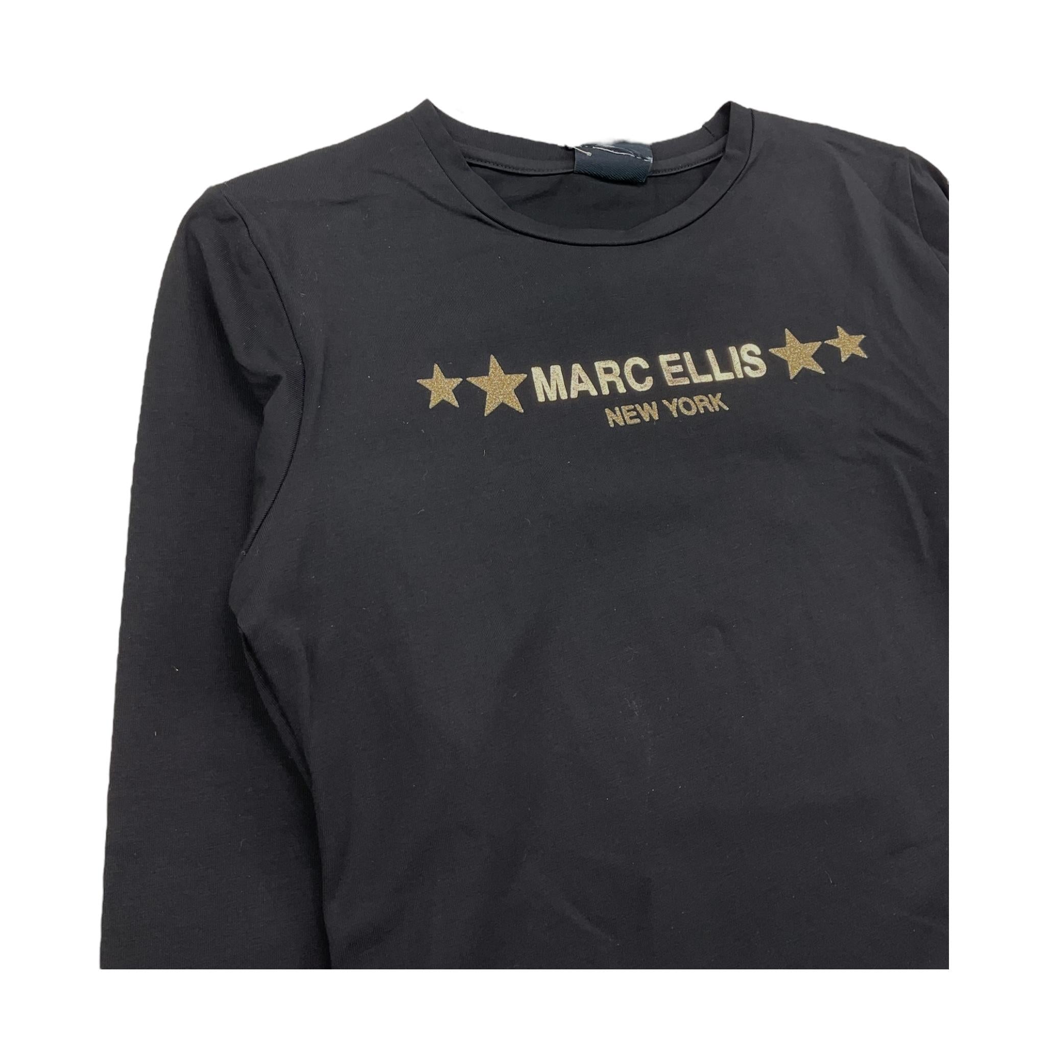 MARC ELLIS shirt girocollo tinta unitacon stampa Nero per Bambina JMJTS12466 NERO MARC ELLIS
