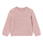 MAYORAL maglia tinta unita con ricami fiori Rosa per Neonata 2324XX ROSA MAYORAL