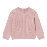 MAYORAL maglia tinta unita con ricami fiori Rosa per Neonata 2324XX ROSA MAYORAL