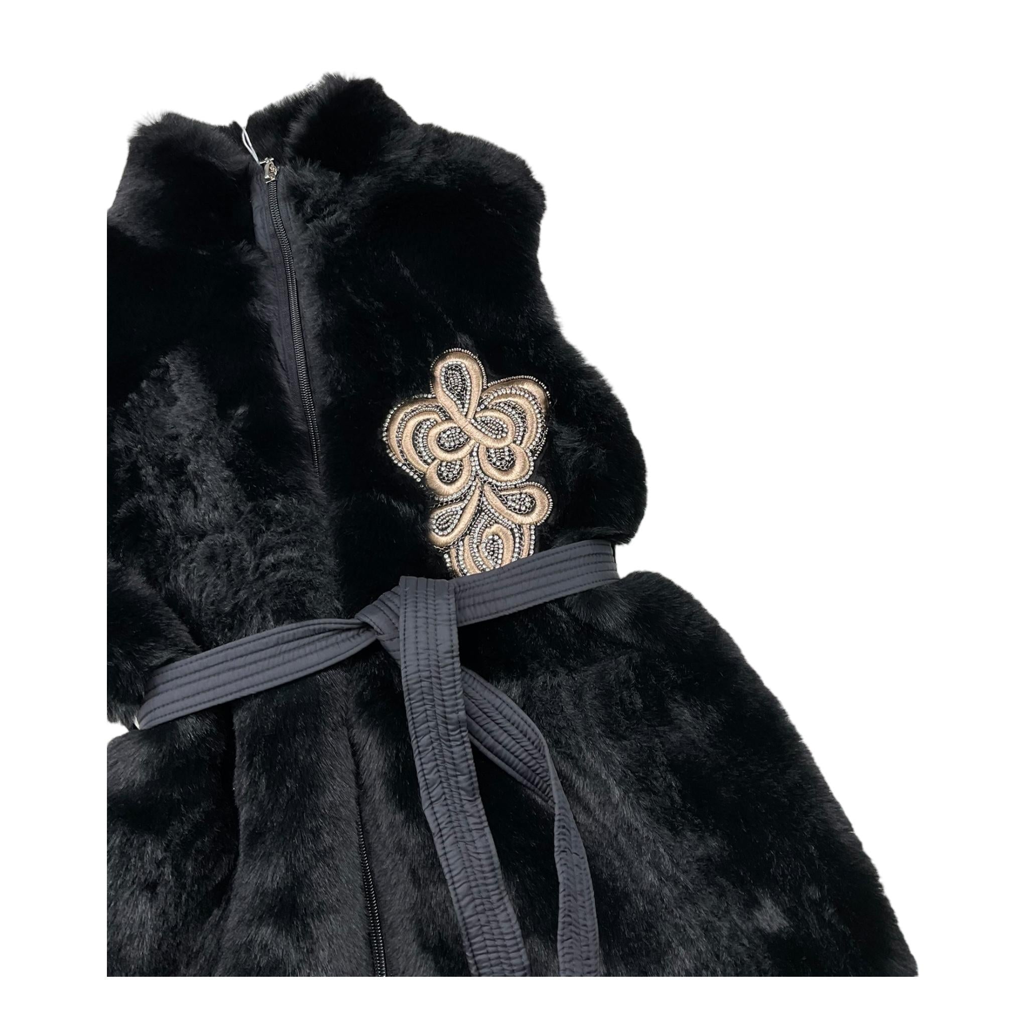 HATE LOVE smanicato tinta unita con applicazione Nero per Bambina OJWA0732 NERO HATE LOVE