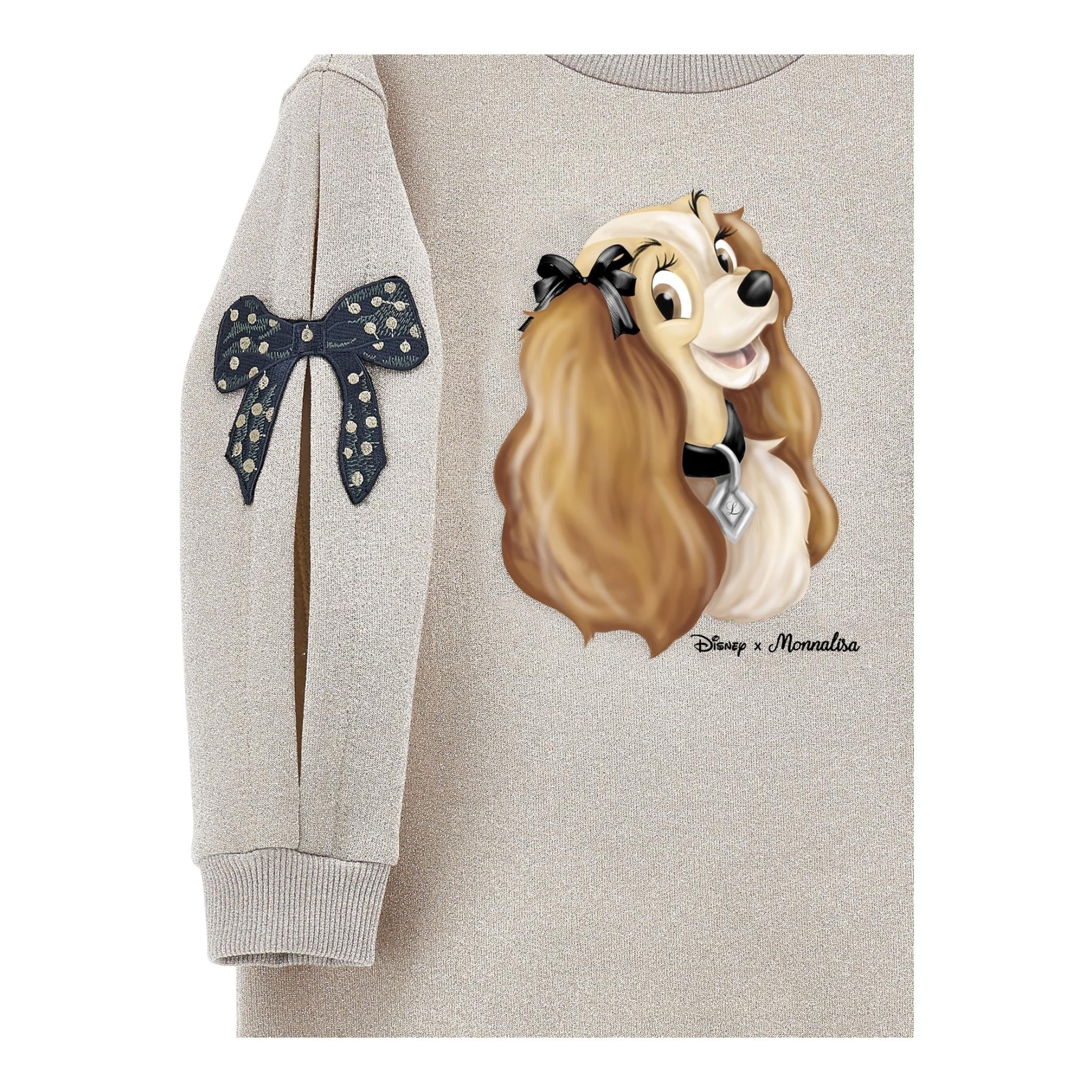 MONNALISA abito felpa tinta unita glitterato Beige per Bambina 19D0901 BEIGE MONNALISA