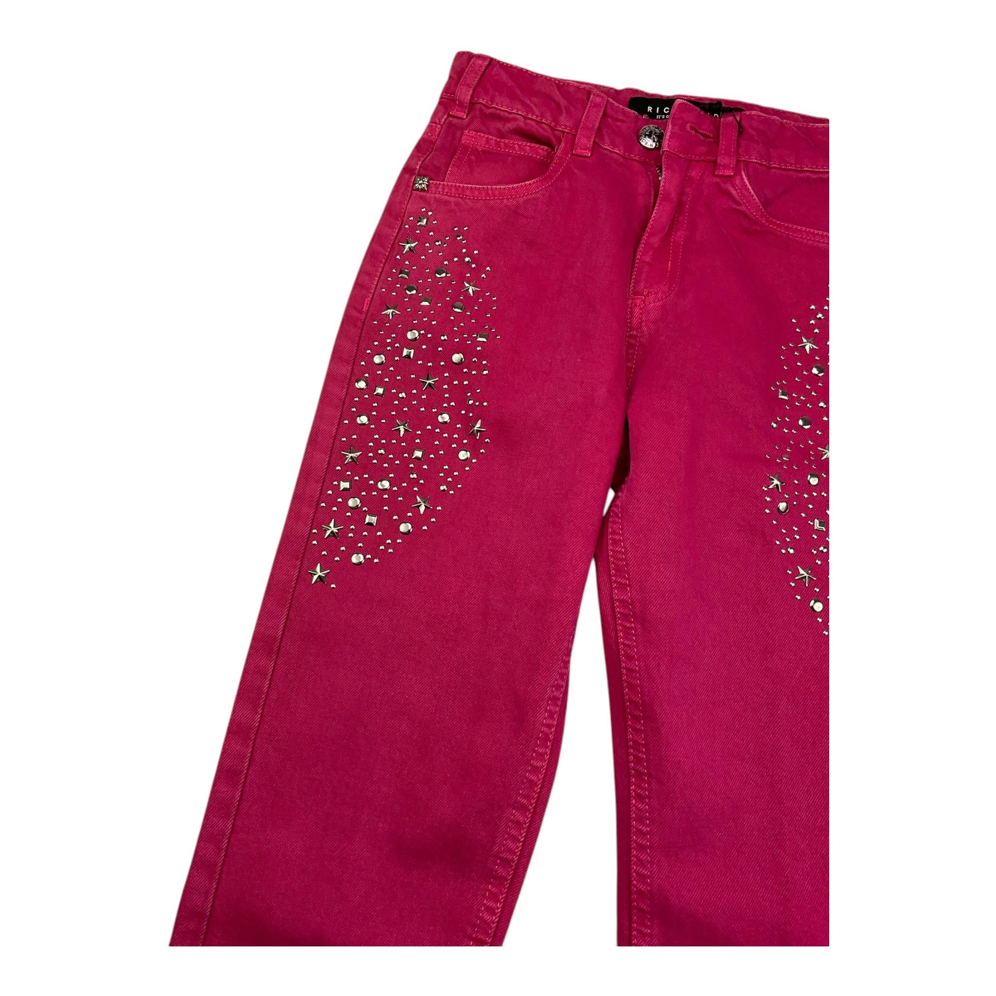 JOHN RICHMOND jeans tinta unita con applicazioni Fuxia per Bambina RGA25210JE FUXIA JOHN RICHMOND