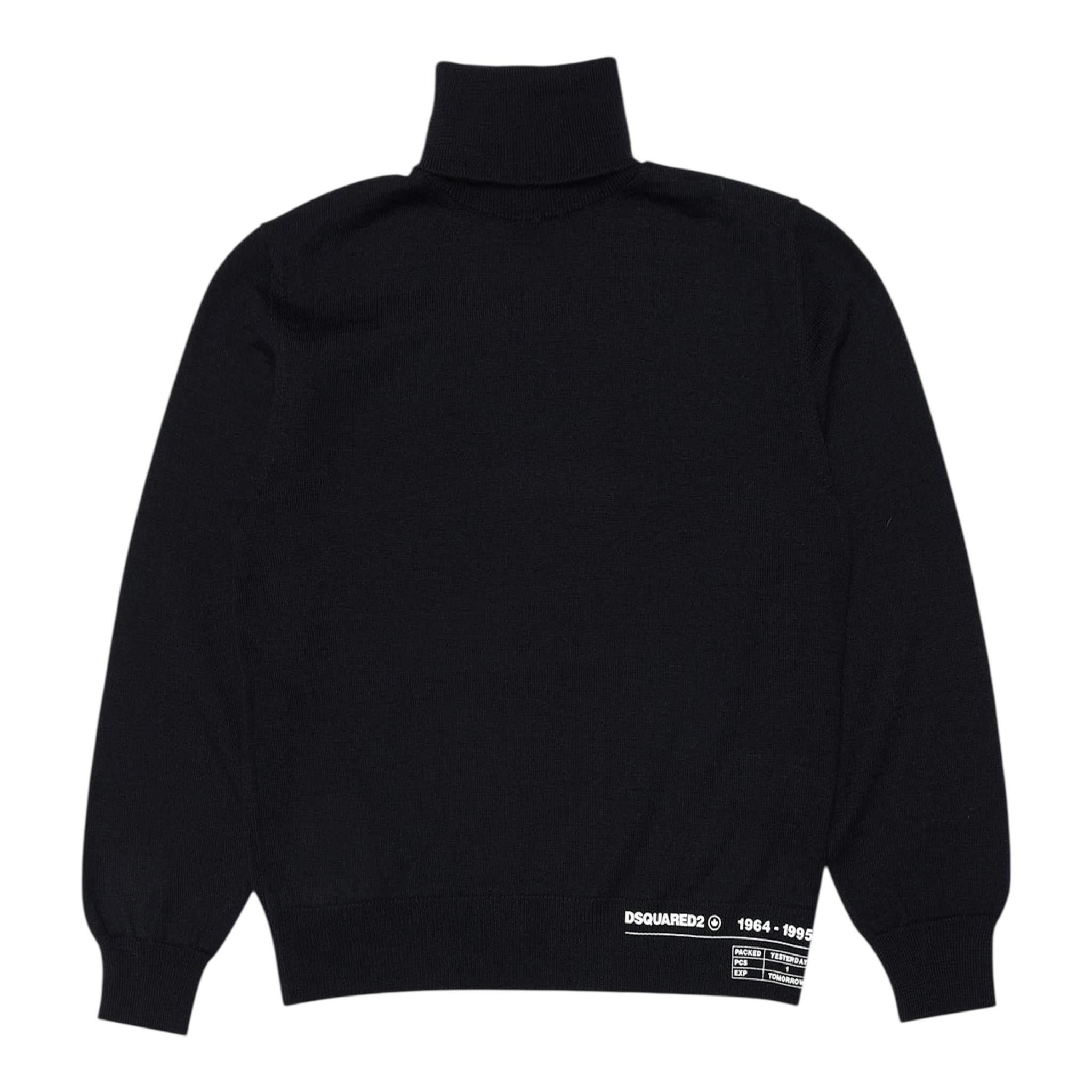 DSQUARED2 maglia collo alto tinta unita con logo Nero per Bambino DQ1161 NERO DSQUARED2