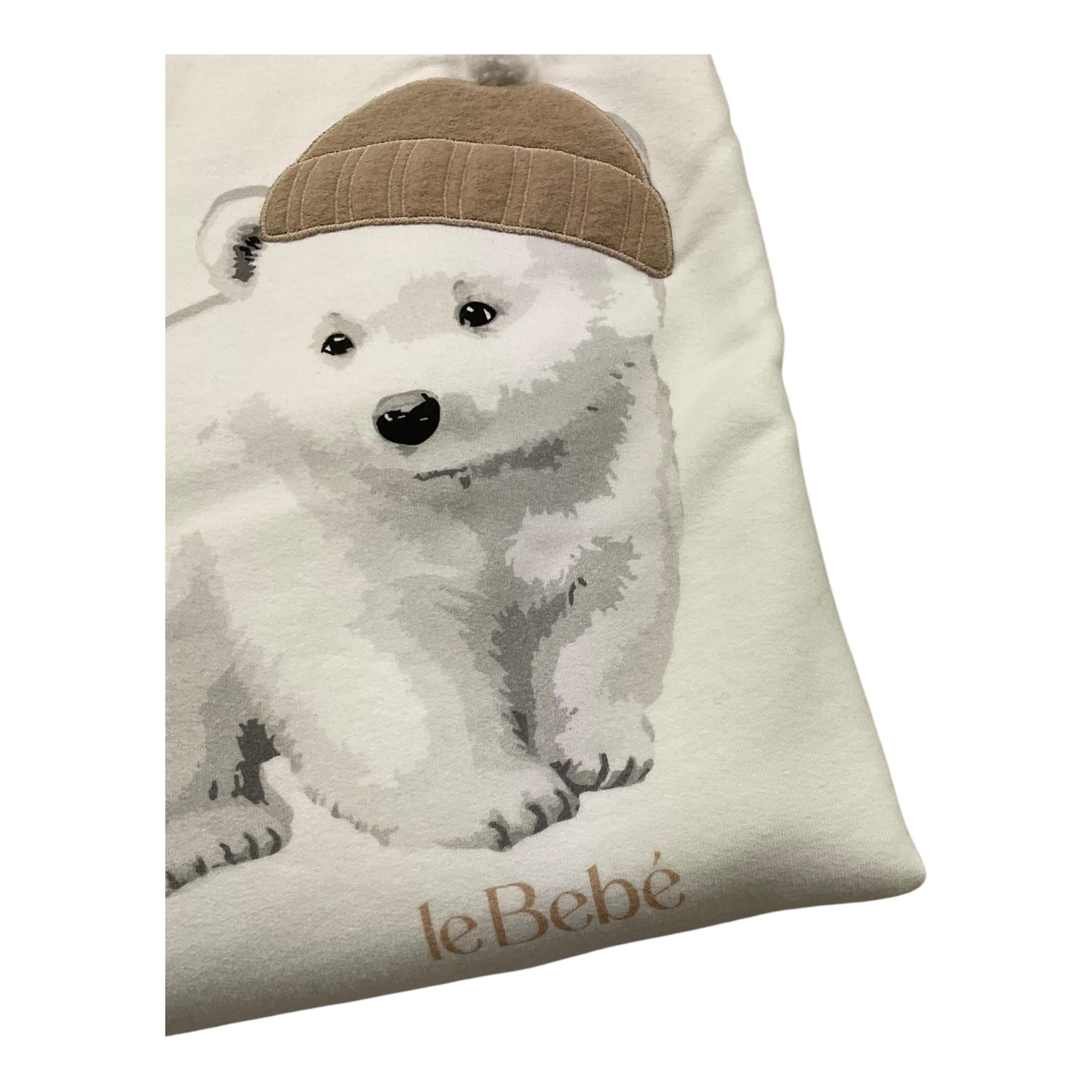 LE BEBE' coperta tinta unita con stampa orso Panna per Neonato LBB5222 PANNA LE BEBE'
