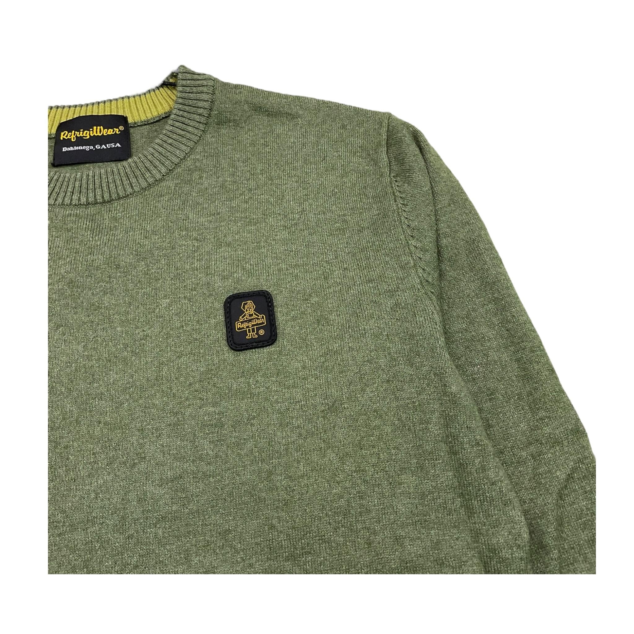 REFRIGIWEAR maglia girocollo tinta unita con logo Verde per Bambino RW747 VERDE REFRIGIWEAR