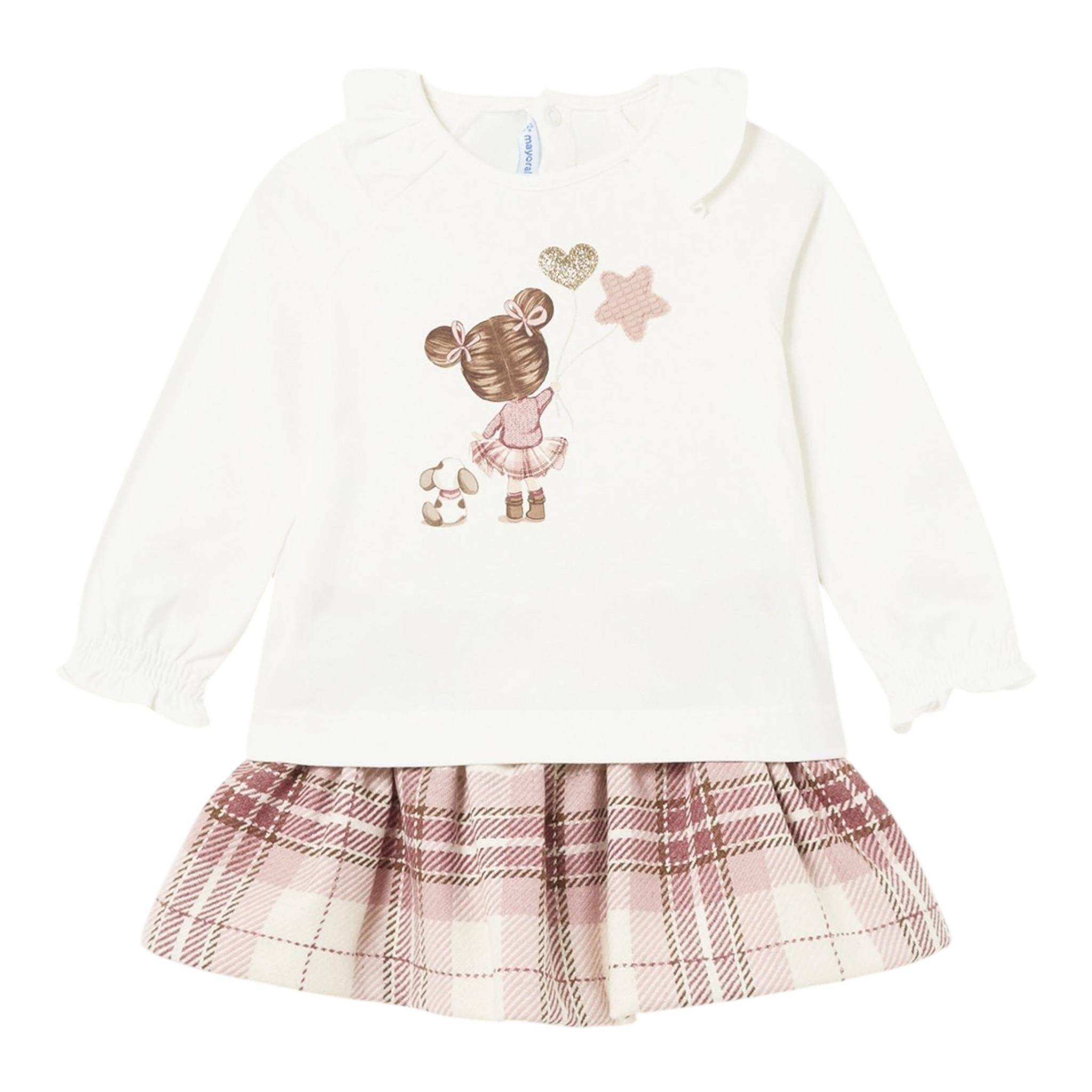 MAYORAL completo 2 pezzi shirt-gonna Bianco per Neonata 2927X BIANCO MAYORAL